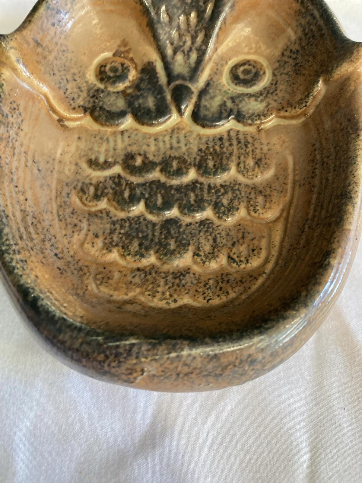 Vintage Ardco Japan Dallas Ceramic Pottery Owl Trinket Tray Dish Bowl