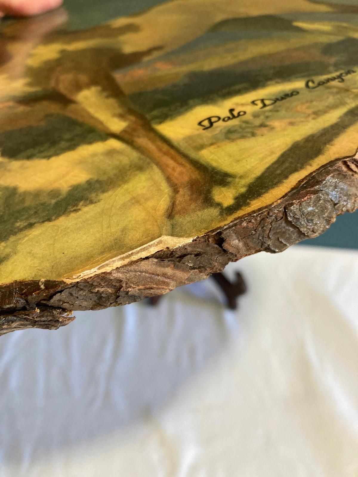 Vintage Horse Art on Live Edge Wood