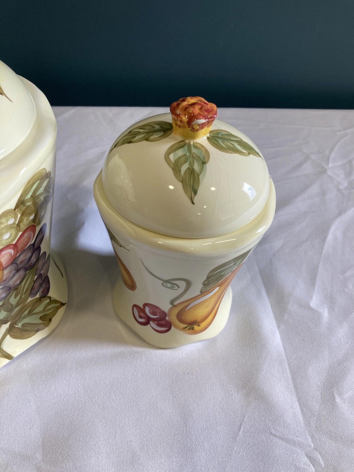 Vintage WCL Tuscan Fruit Canisters – Set of 2 Ceramic Kitchen Jars