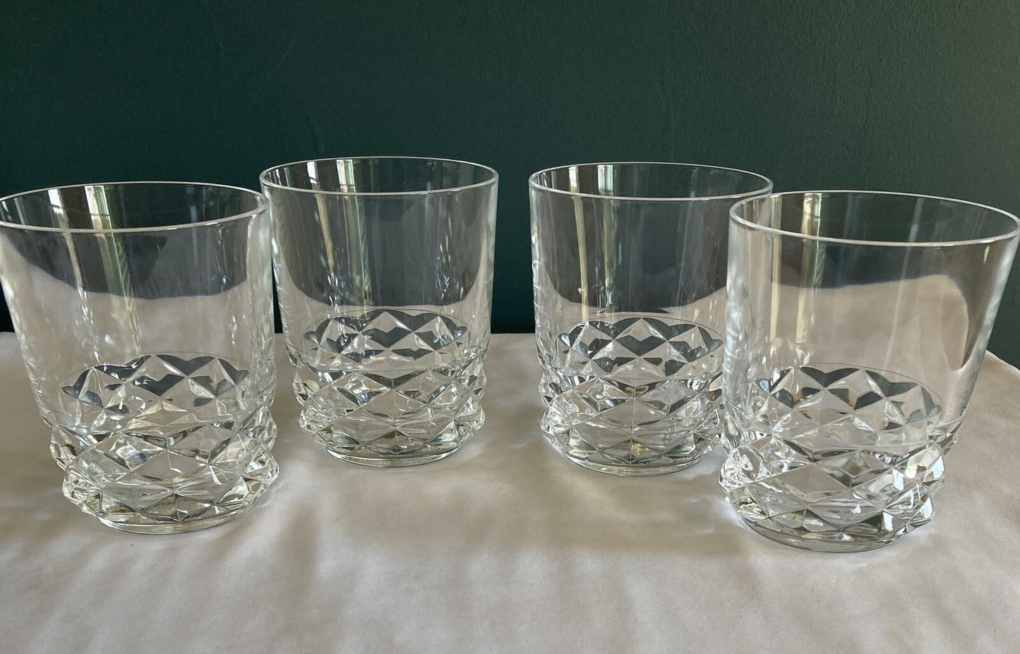 Set of 4 Cristal D'Arques Lowball Crystal Glasses