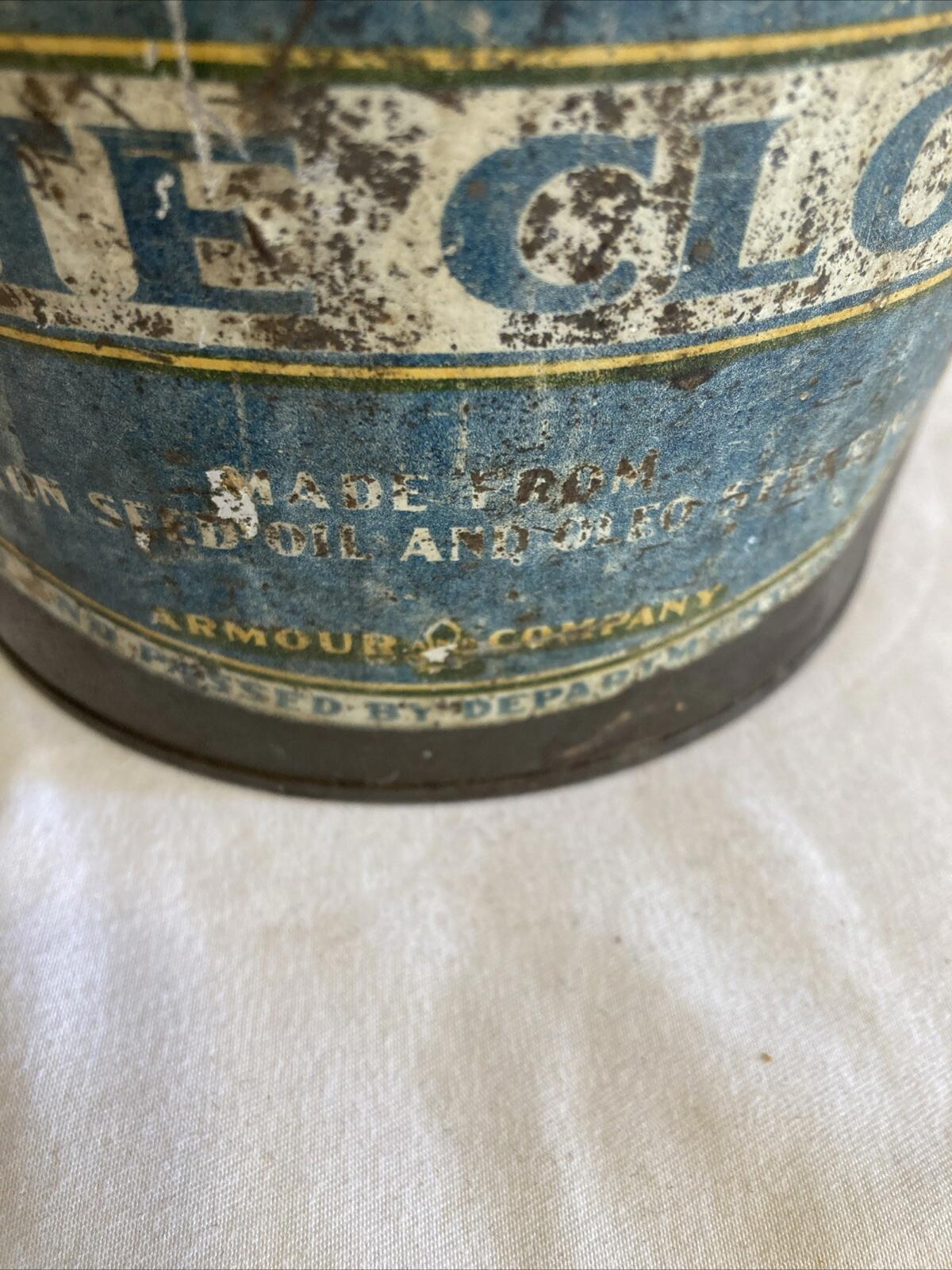 Vintage Armour's White Cloud Shortening Can – 4 Lb Metal Bucket