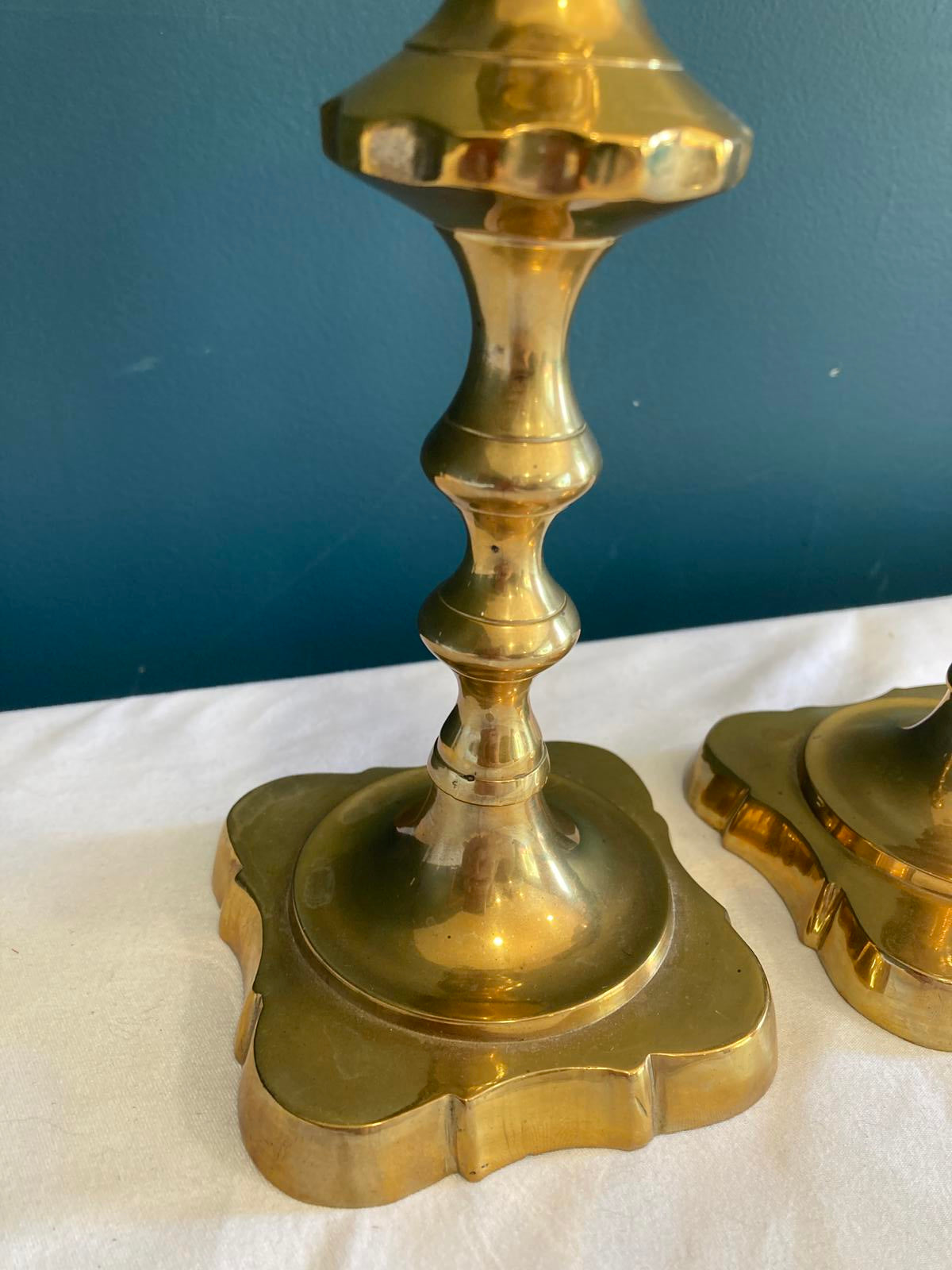 Vintage Carnat Brass Candlestick Pair
