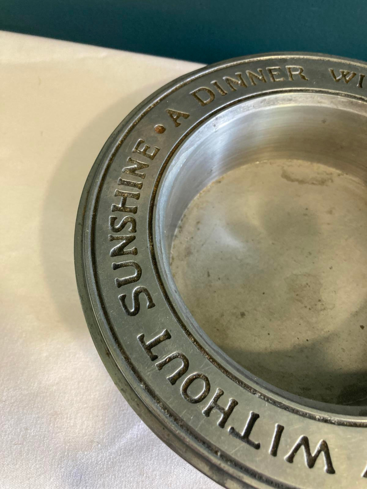 Pewter Wine Holder "A Dinner Without Wine Is Like a Day Without Sunshine"