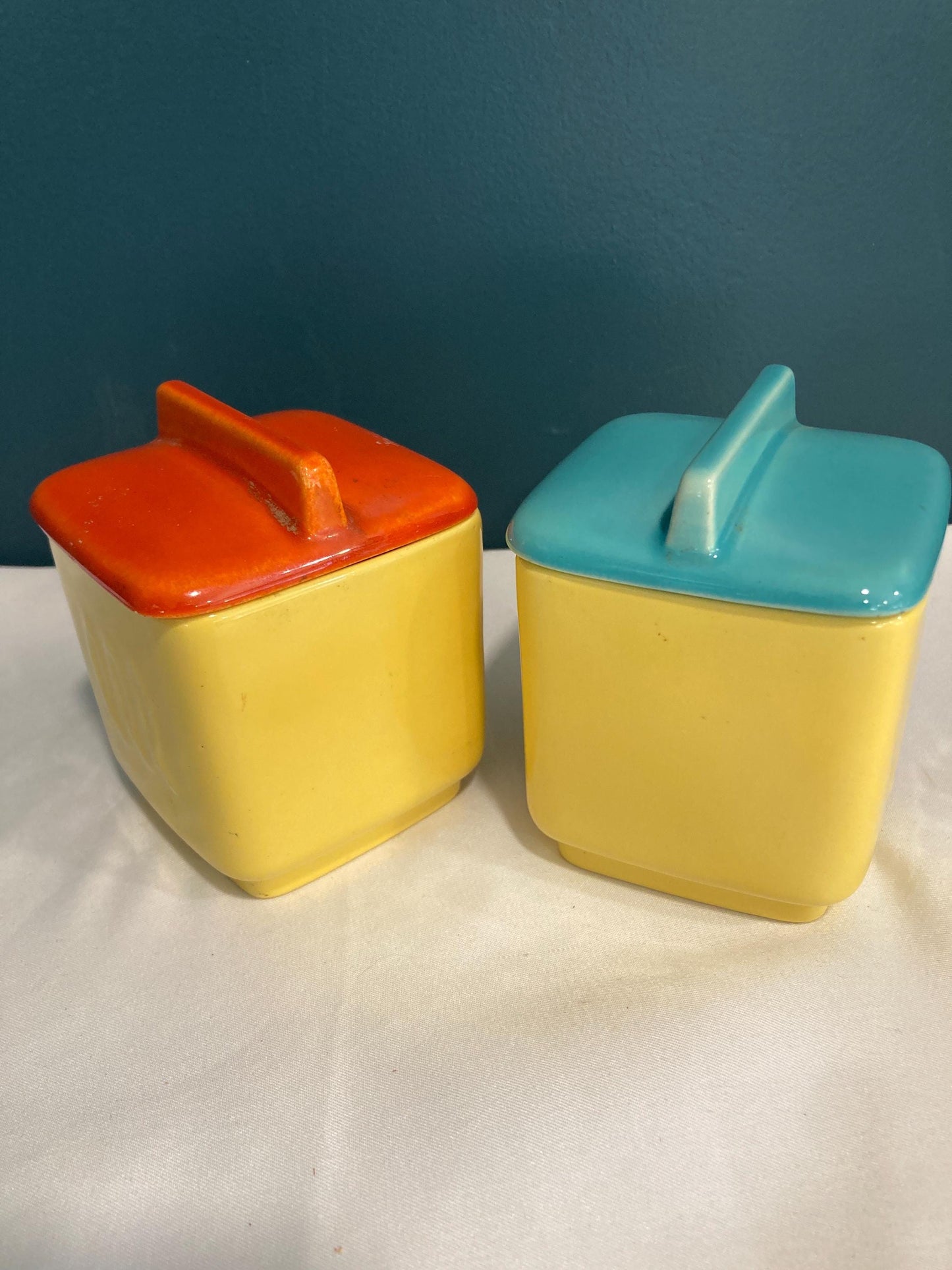 Vintage Franciscan Pottery Jam Jars, Set of 2