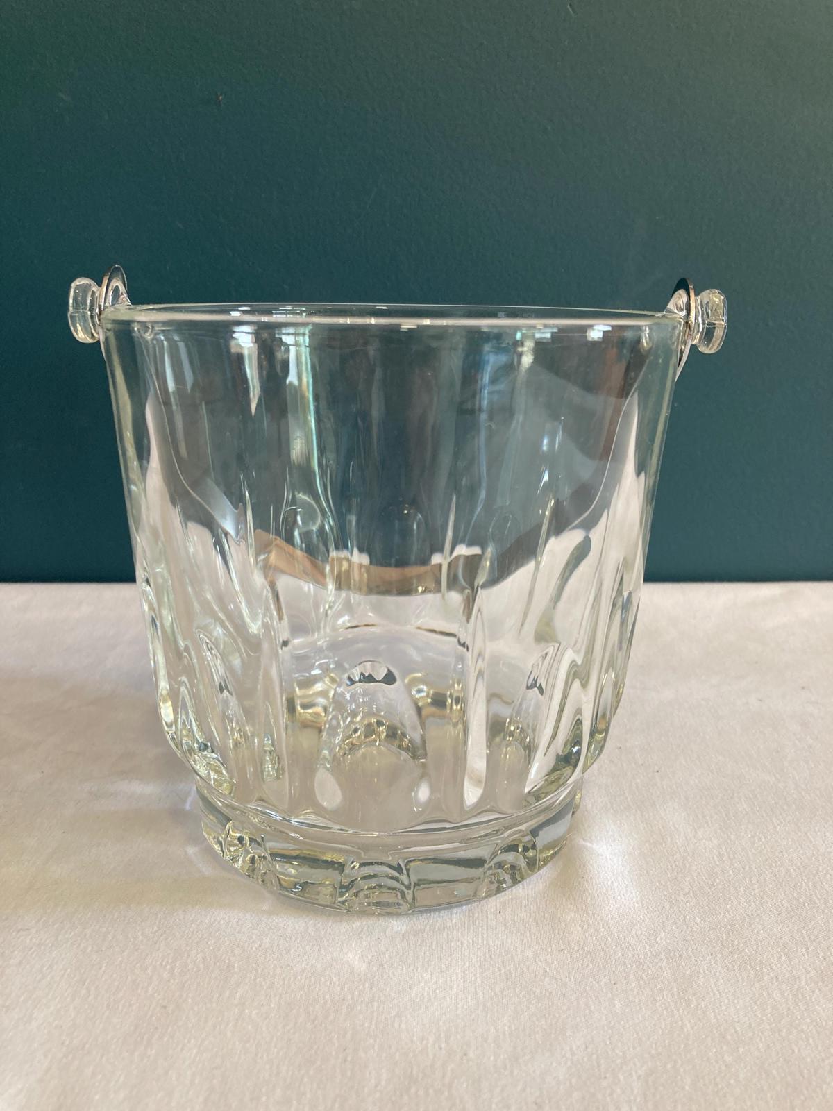 Vintage Crystal Ice Bucket with Removable Handle