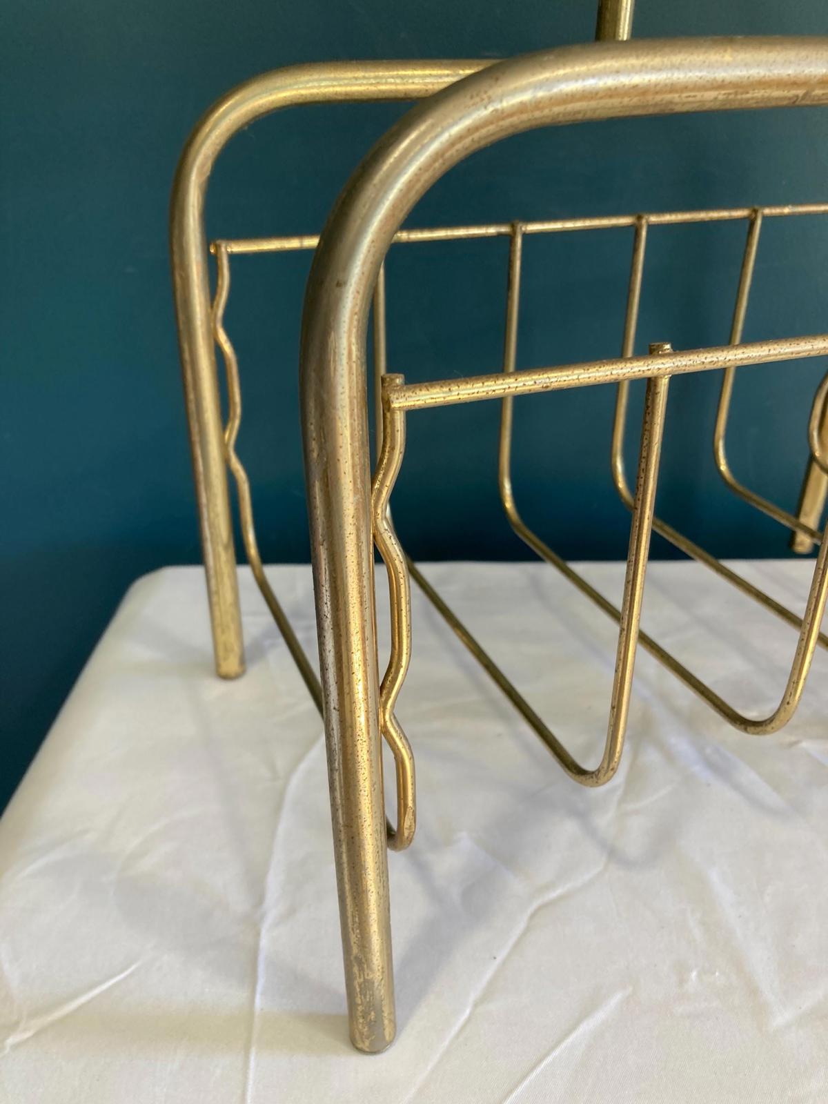 Vintage Brass Finish Small Magazine Rack