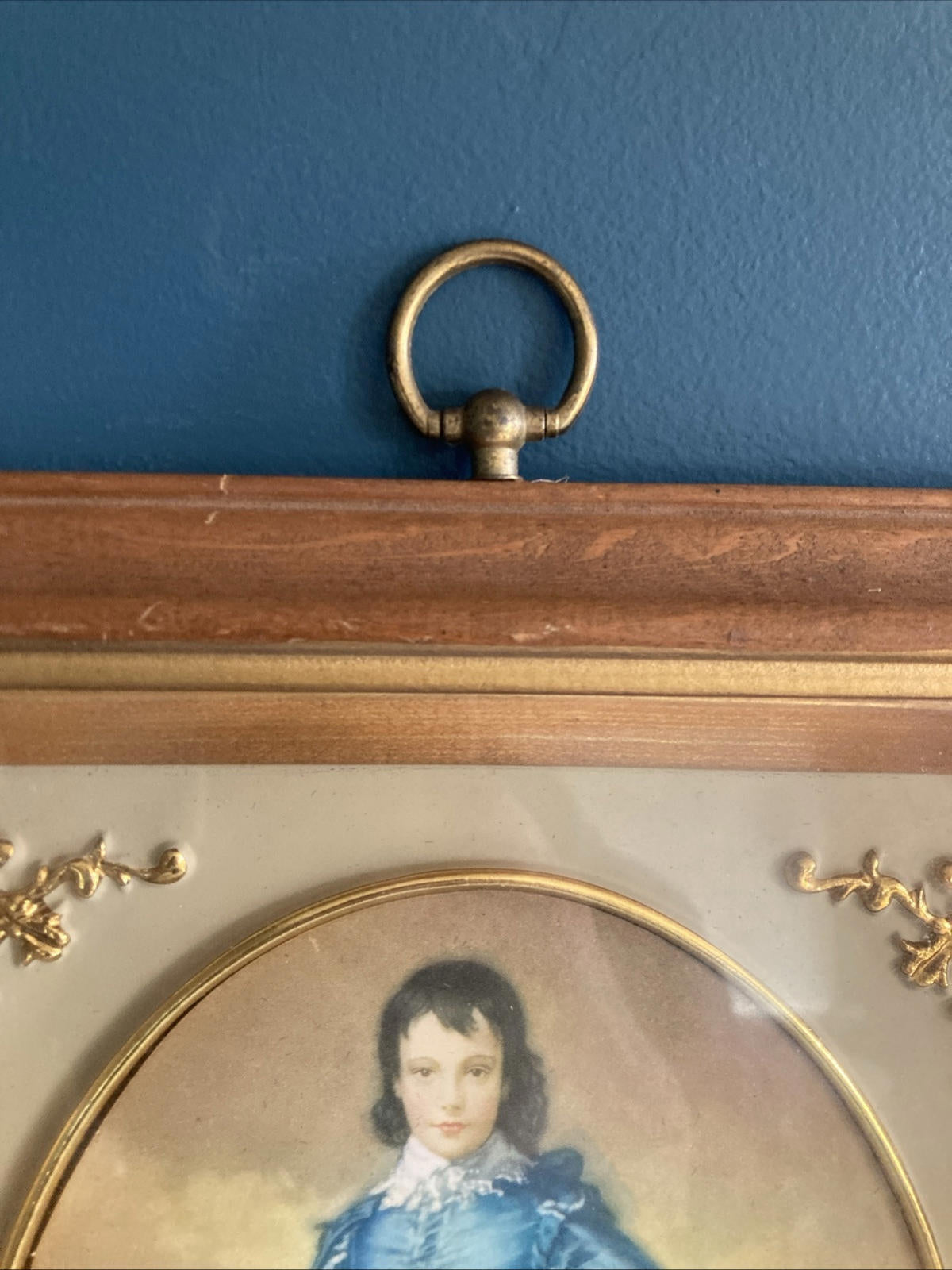 BLUE BOY Vintage Turner Wall Accessory Wood Frame Gold Accents 8” X 10”