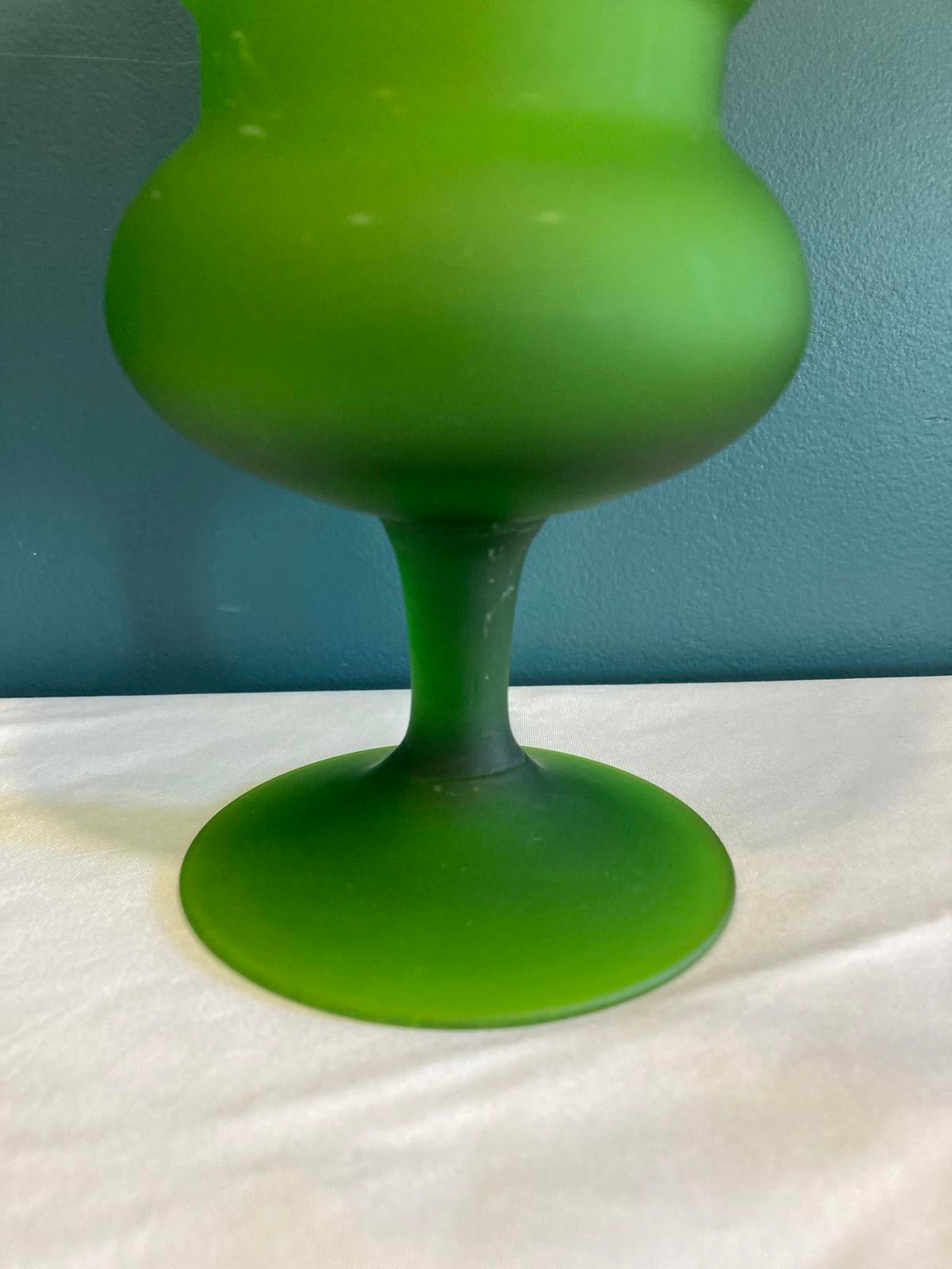 Carlo Moretti Green Satin Art Glass Vase – Vintage Finds