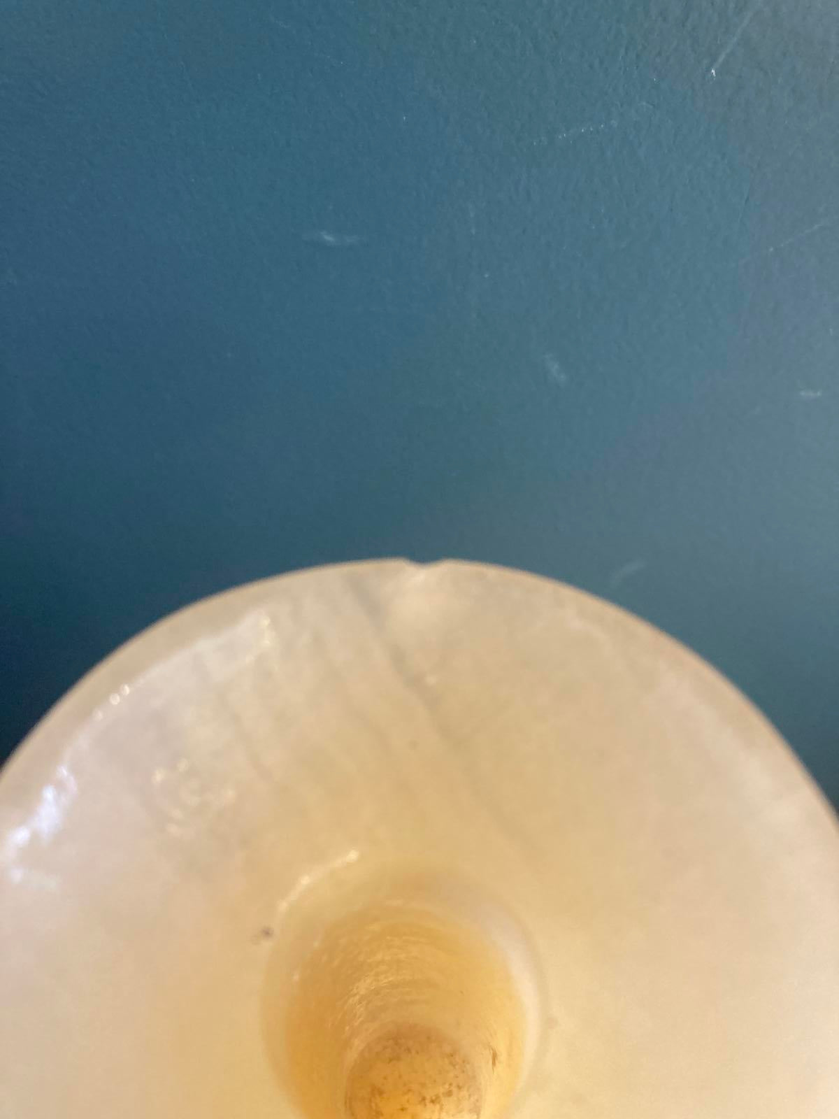 Vintage Solid Alabaster Candle Holder