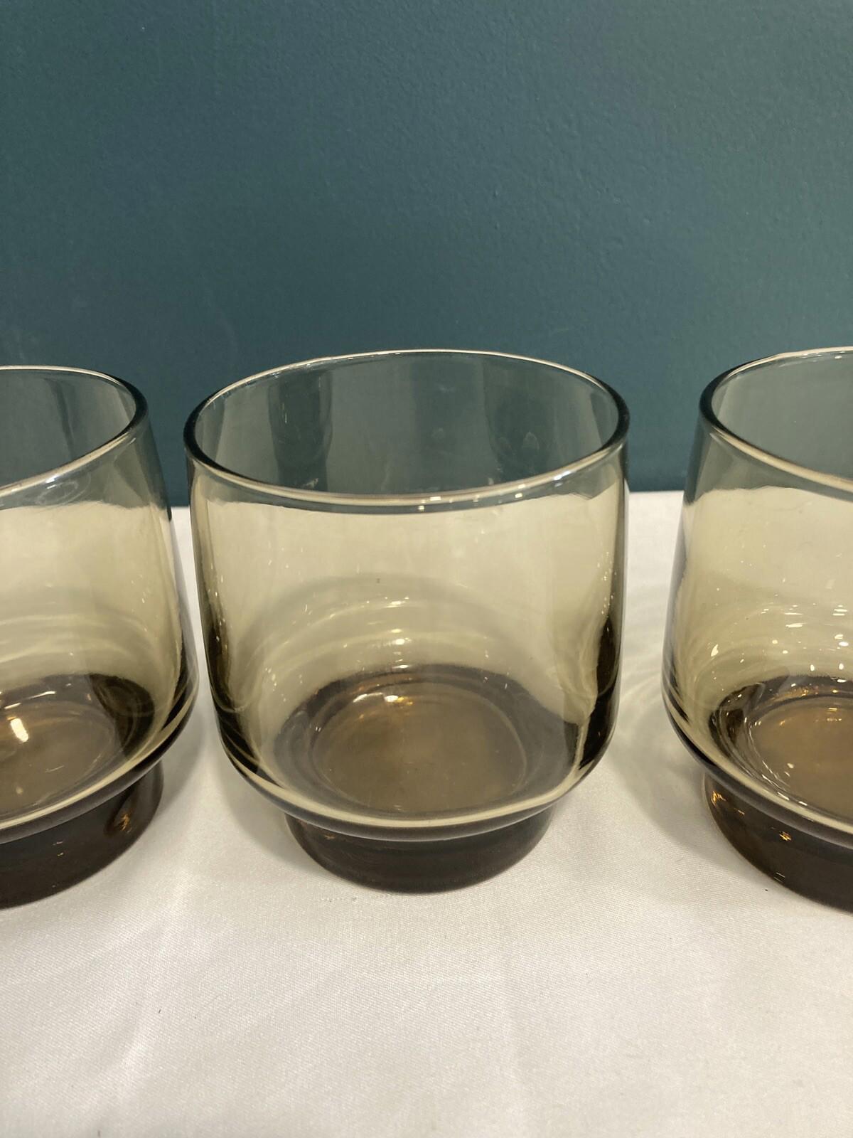 Vintage Set of 3 Libbey Tawny Brown Juice Glasses