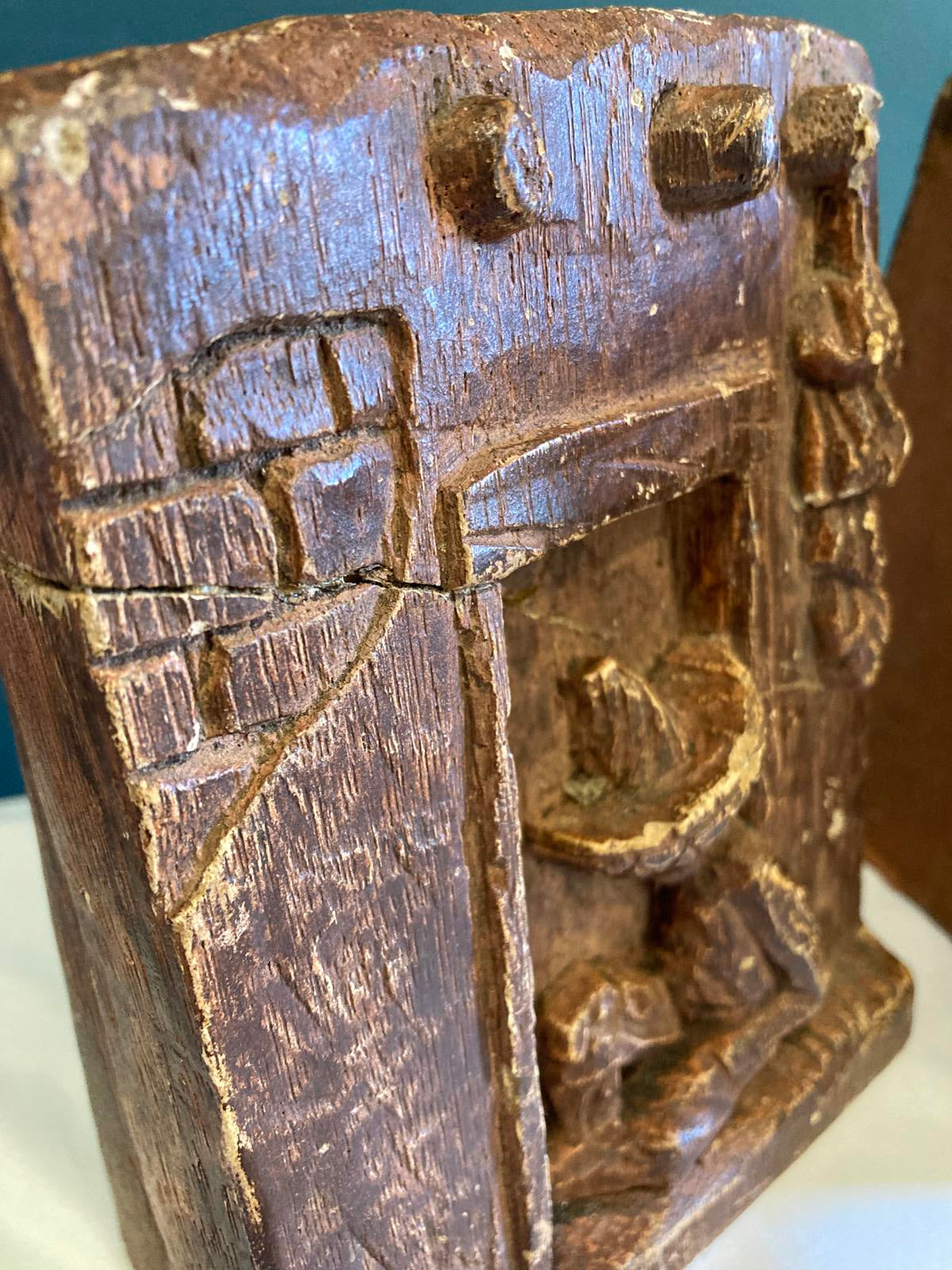 Vintage Ceramic Bookends with Seated Hispanic Man – Rustic Brown Folk Art Pair