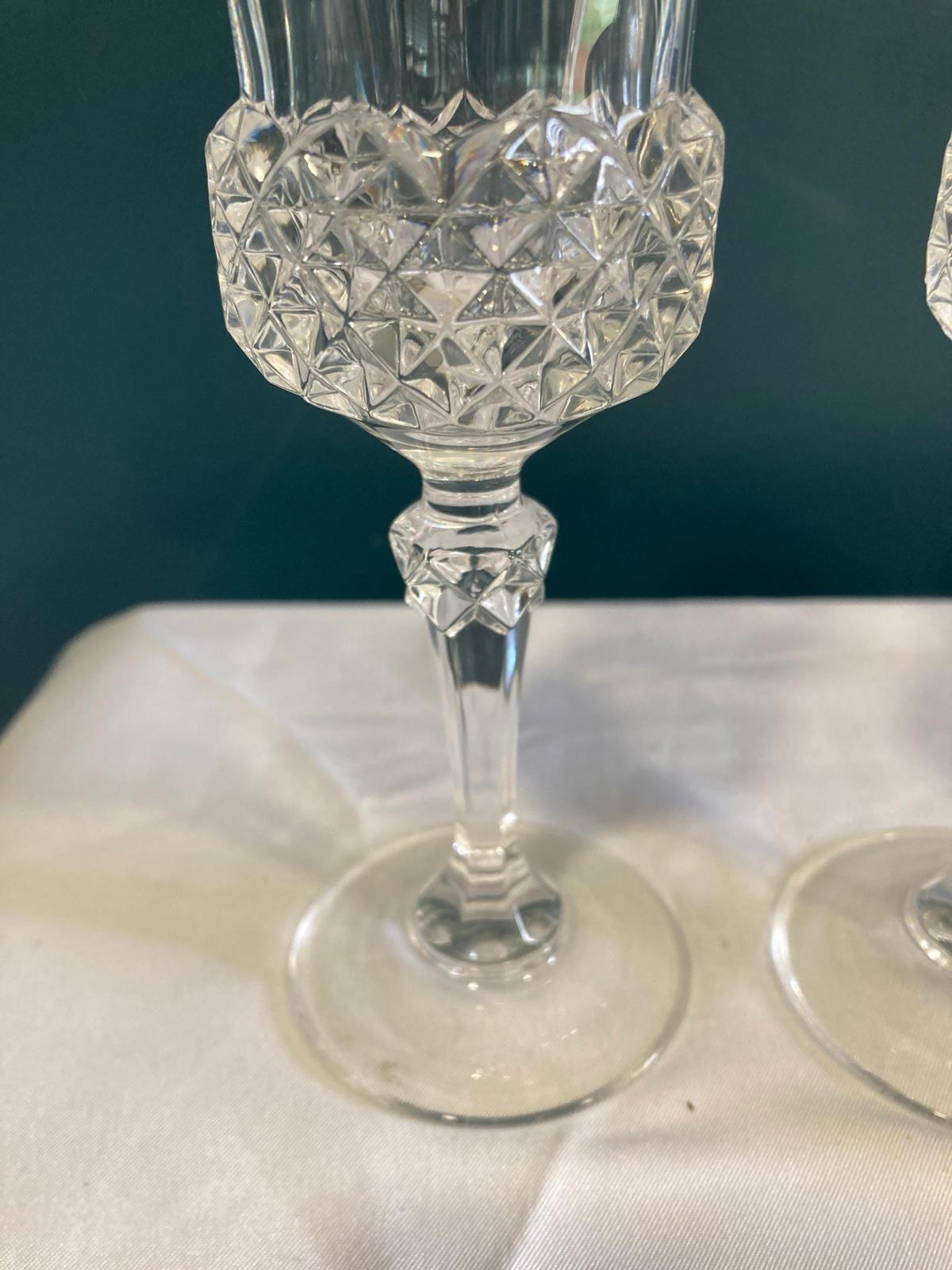 Beautiful set of 2 Cristal D'Arques Champagne Toasting Glasses