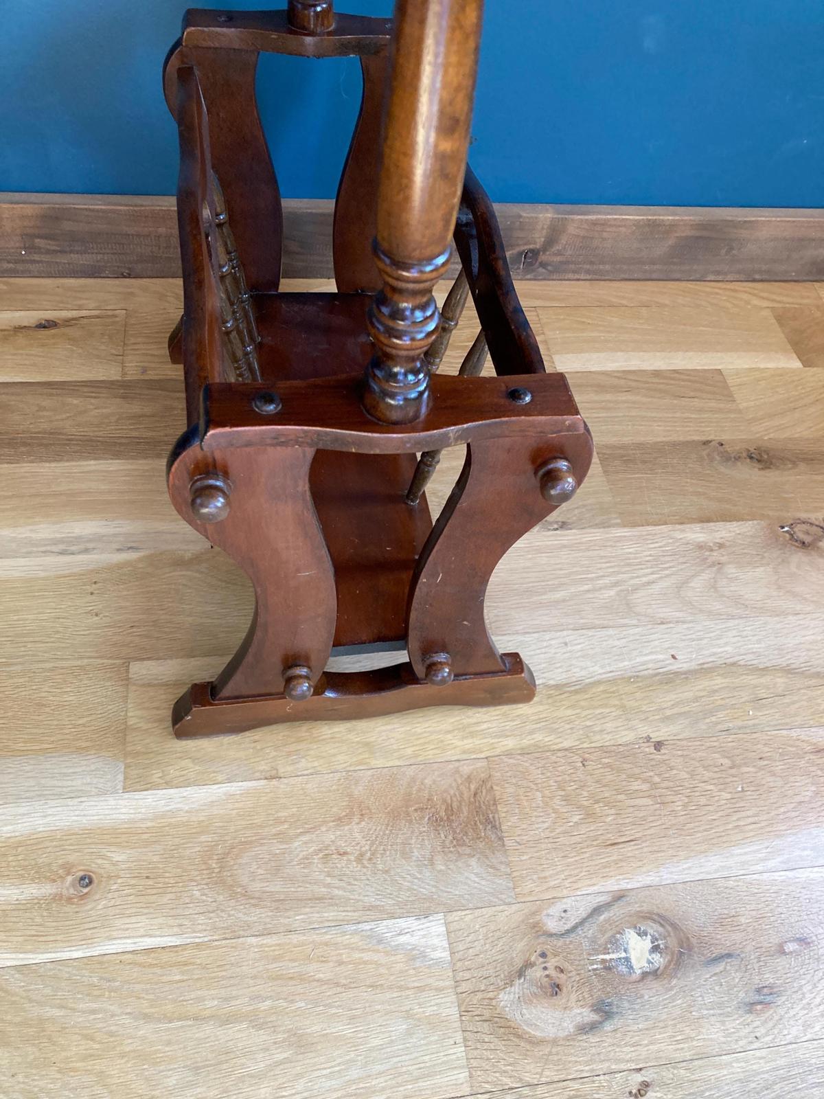 Midcentury Wood Side Table With Magazine Rack