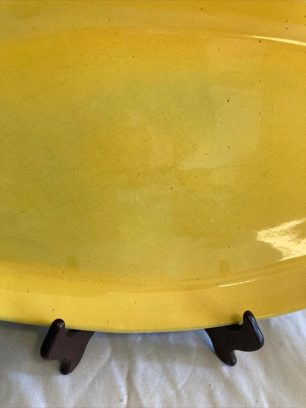 Midcentury Frankoma Pottery 13.6” Yellow Oval Platter 5QS