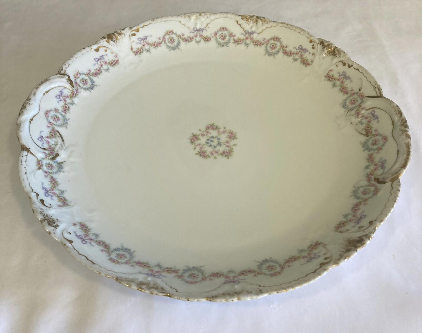 Theodore Haviland Limoges France Platter – Pink Roses & Gold Trim, 13"x12.5"