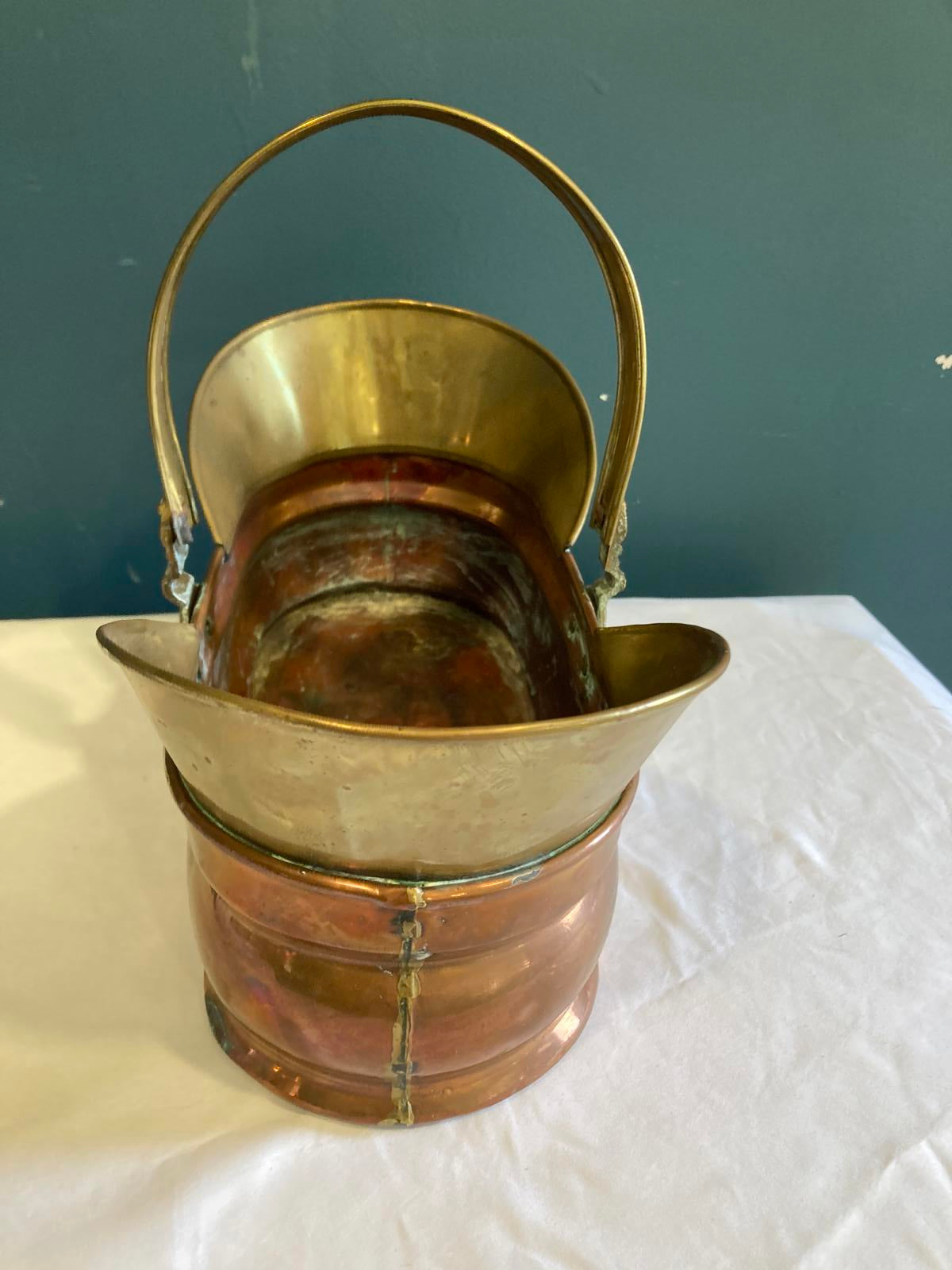 Vintage Brass & Copper Basket with Handle – Rustic Vintage Finds