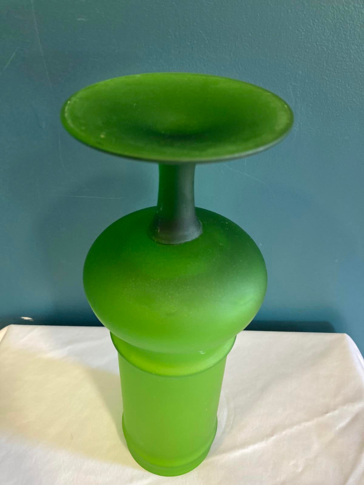Carlo Moretti Green Satin Art Glass Vase – Vintage Finds