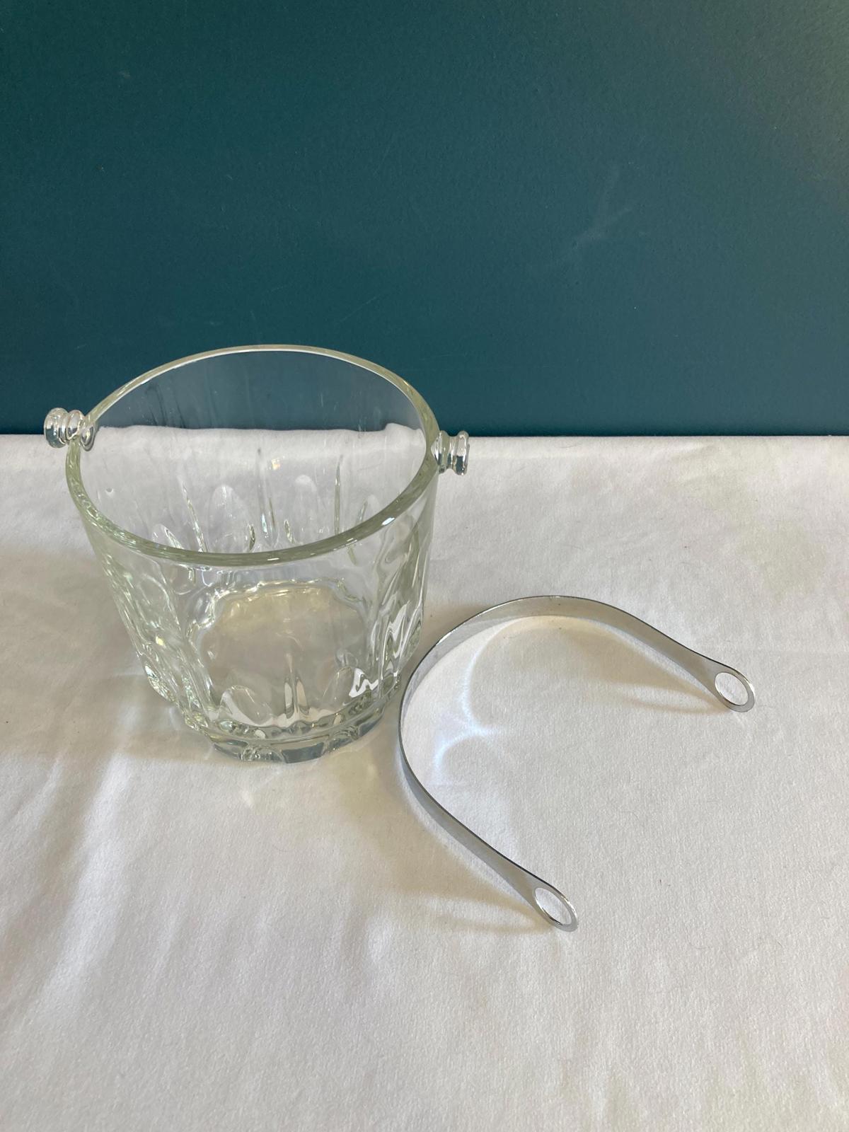 Vintage Crystal Ice Bucket with Removable Handle