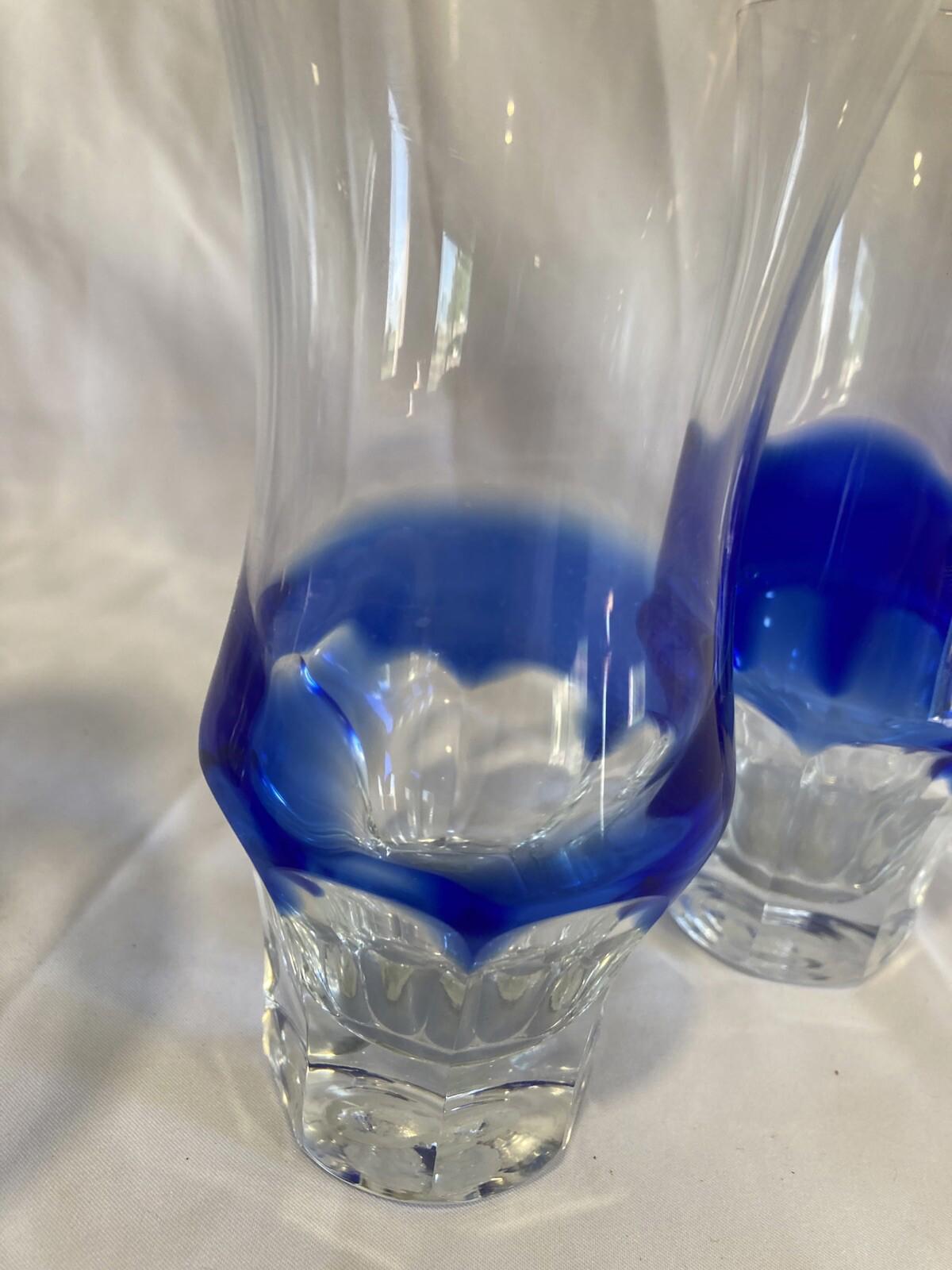 Rare Chribska Cobalt Blue Decanter & Glasses Set – Vintage Czech Glassware