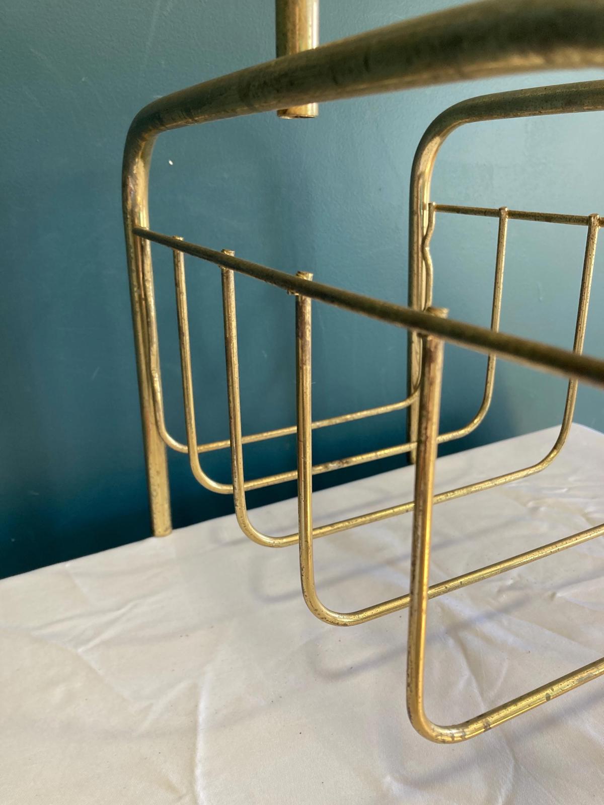 Vintage Brass Finish Small Magazine Rack