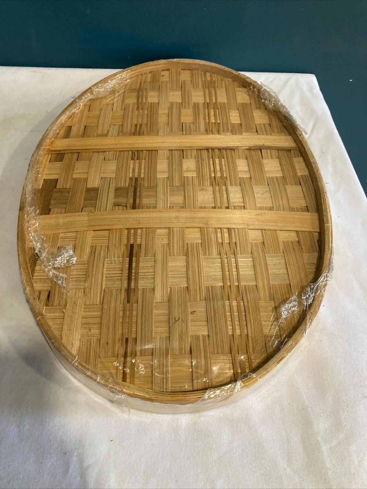 Vintage Midcentury bamboo tray set in original packaging, set of 5
