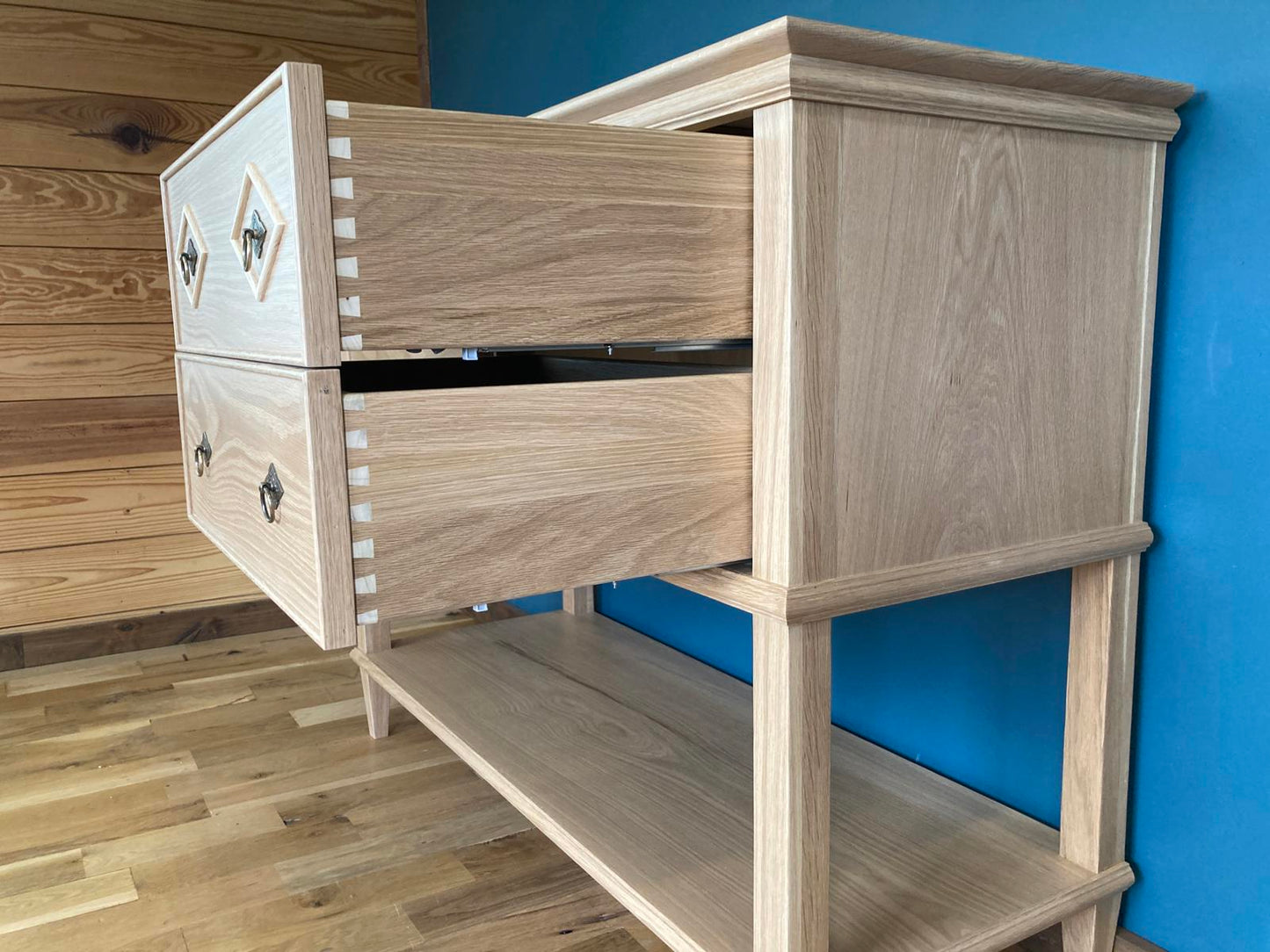 Handmade Solid Oak Console with Drawers – Entryway Table – Custom Wood Sideboard