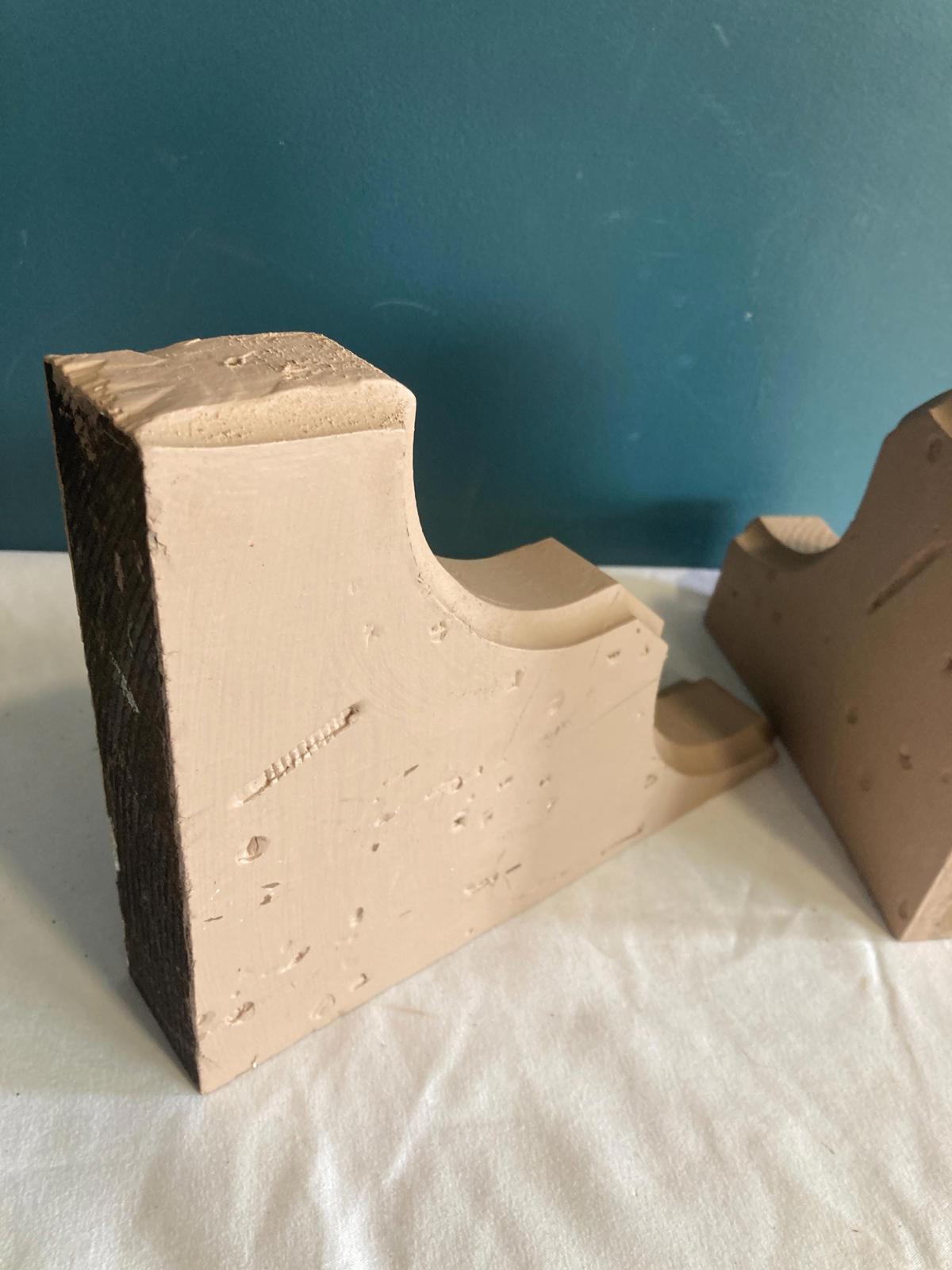 Vintage Painted Wood Shelf Brackets, Set of 2 Architectural Salvage