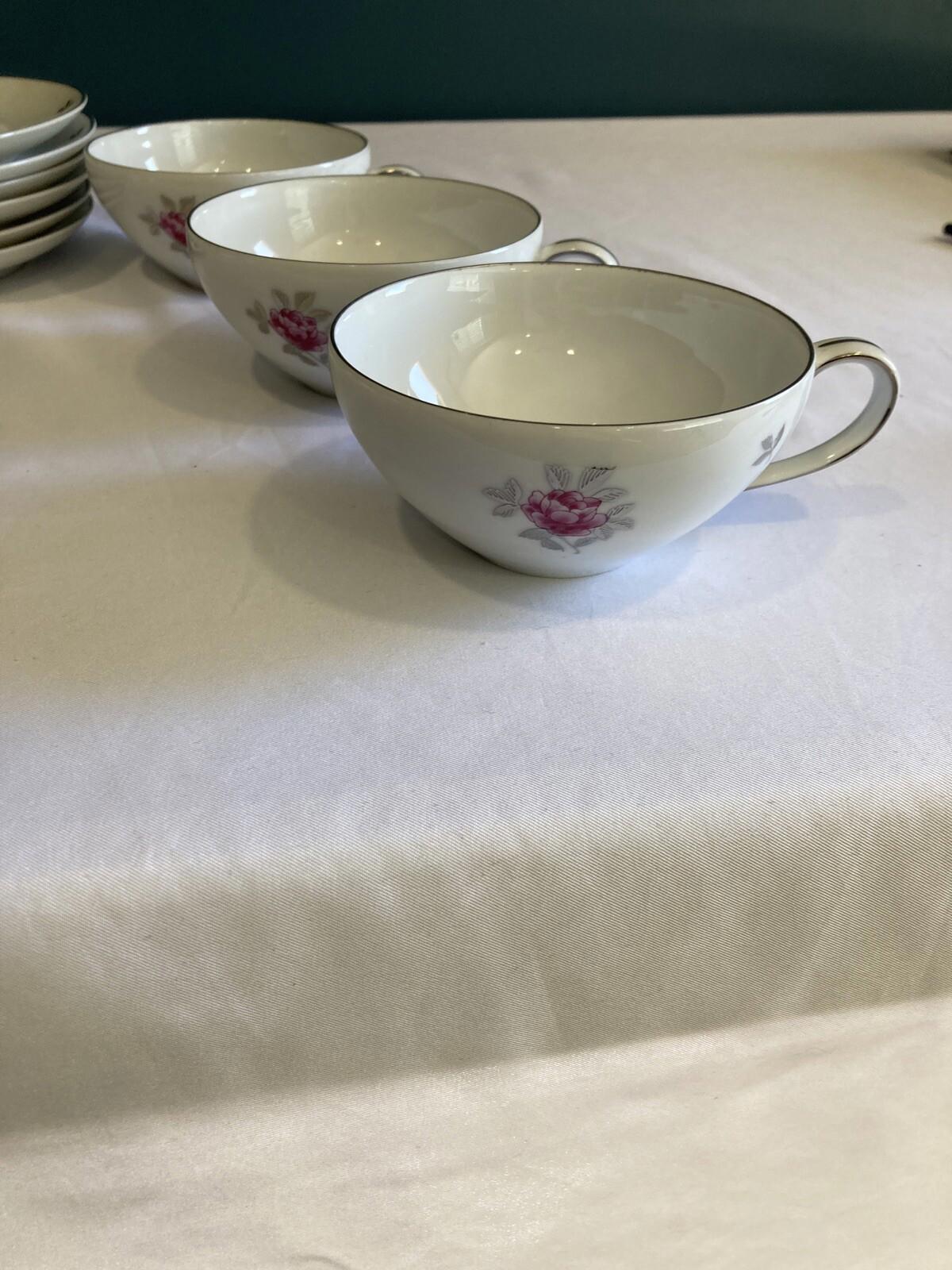 6 Vintage Fukagawa Arita 920 Pink Flower Cup & Saucer Set Hand-Painted Japan