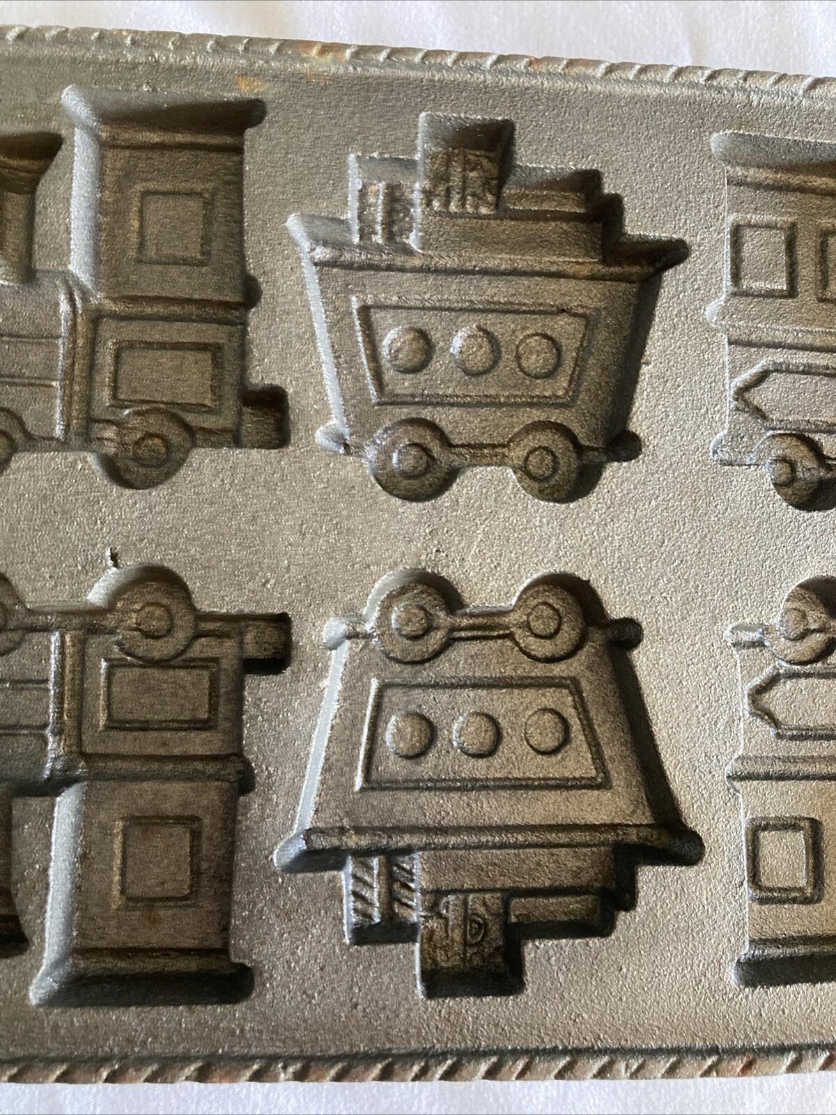 Vintage Cast Iron Heavy Train Set Candy Chocolate Cookie 3D Mold