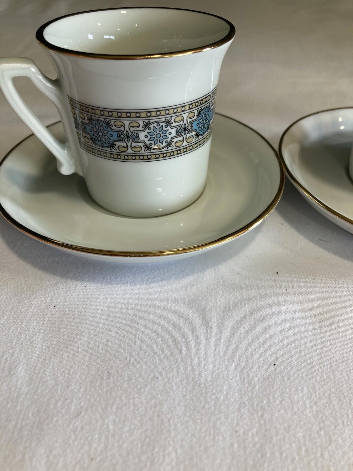 Vintage LPA Italy Demitasse Cups & Saucers – Set of 2 Espresso Cups with Gold Trim