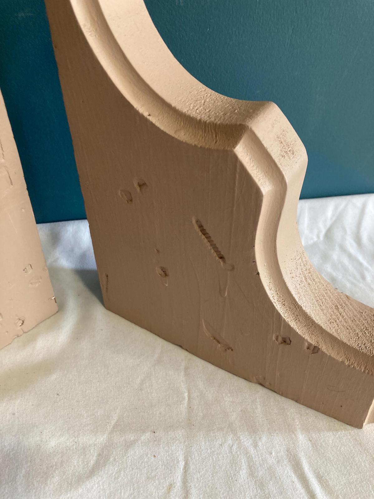 Vintage Painted Wood Shelf Brackets, Set of 2 Architectural Salvage