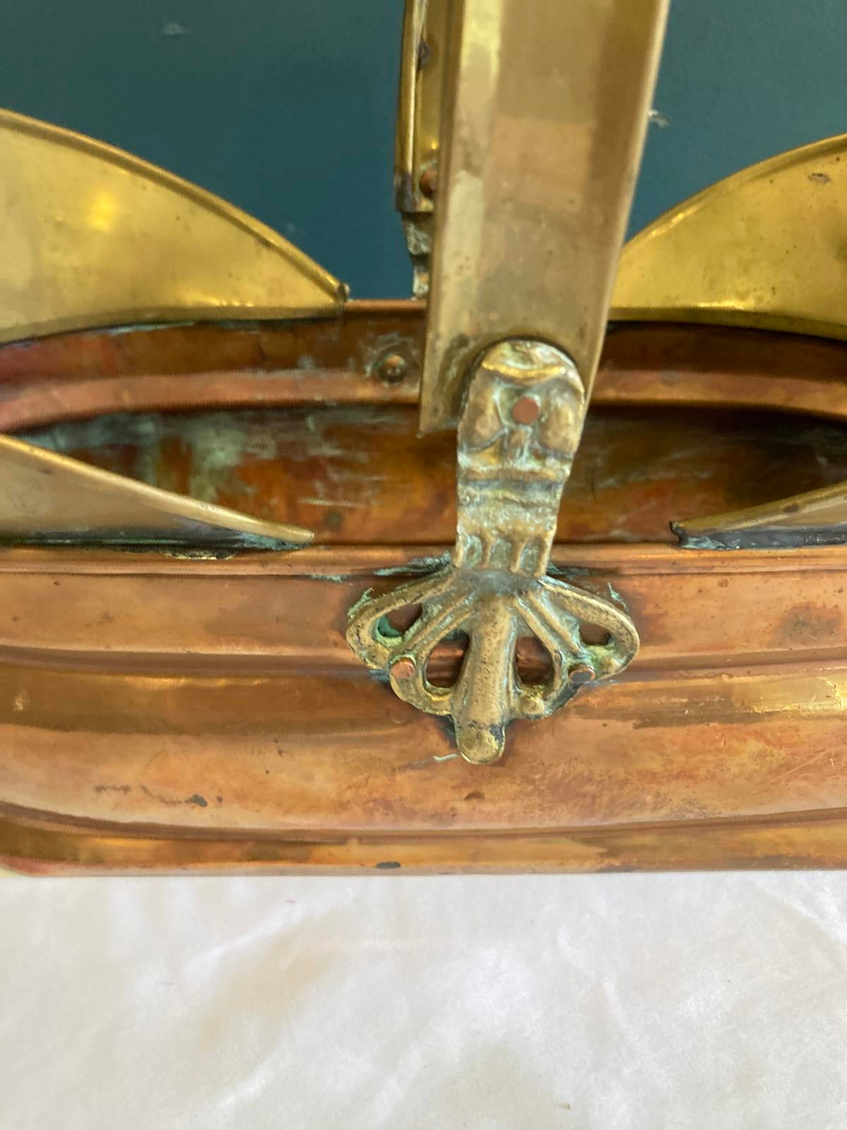 Vintage Brass & Copper Basket with Handle – Rustic Vintage Finds