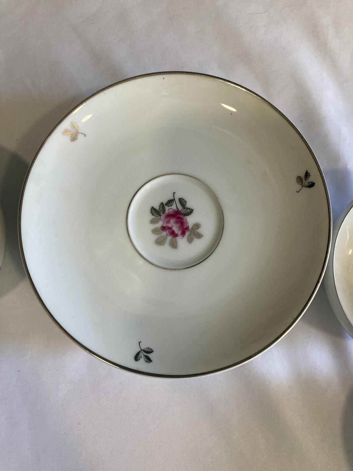 6 Vintage Fukagawa Arita 920 Pink Flower Cup & Saucer Set Hand-Painted Japan