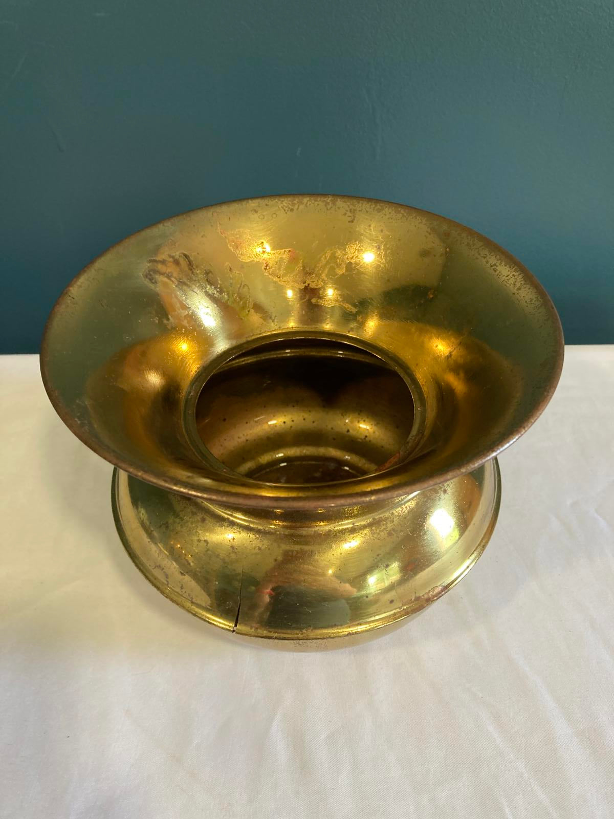 Vintage Solid Brass Spittoon by Norleans England