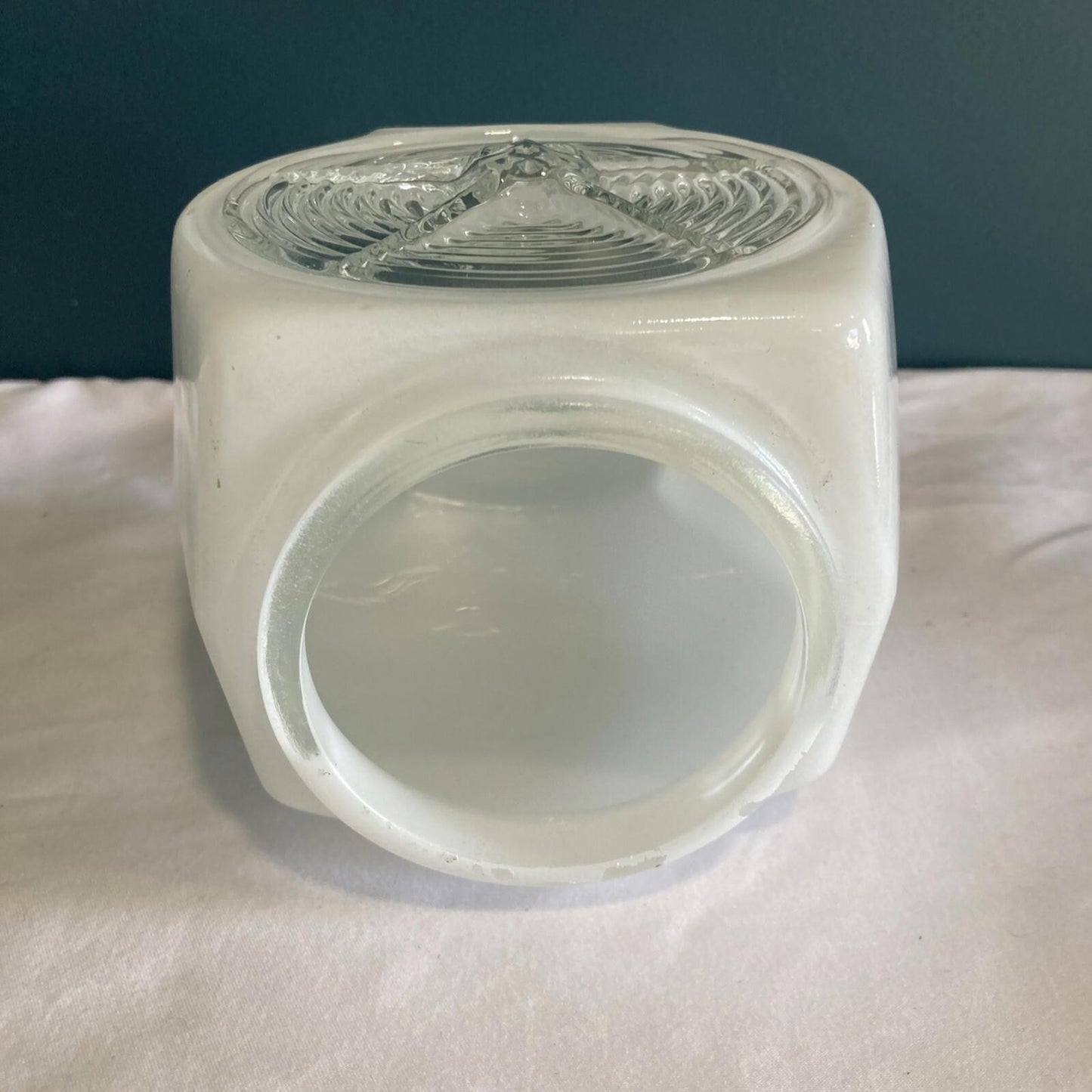 Vintage Mid-Century Milk Glass Star Sconce Shade – Globe Light Cover