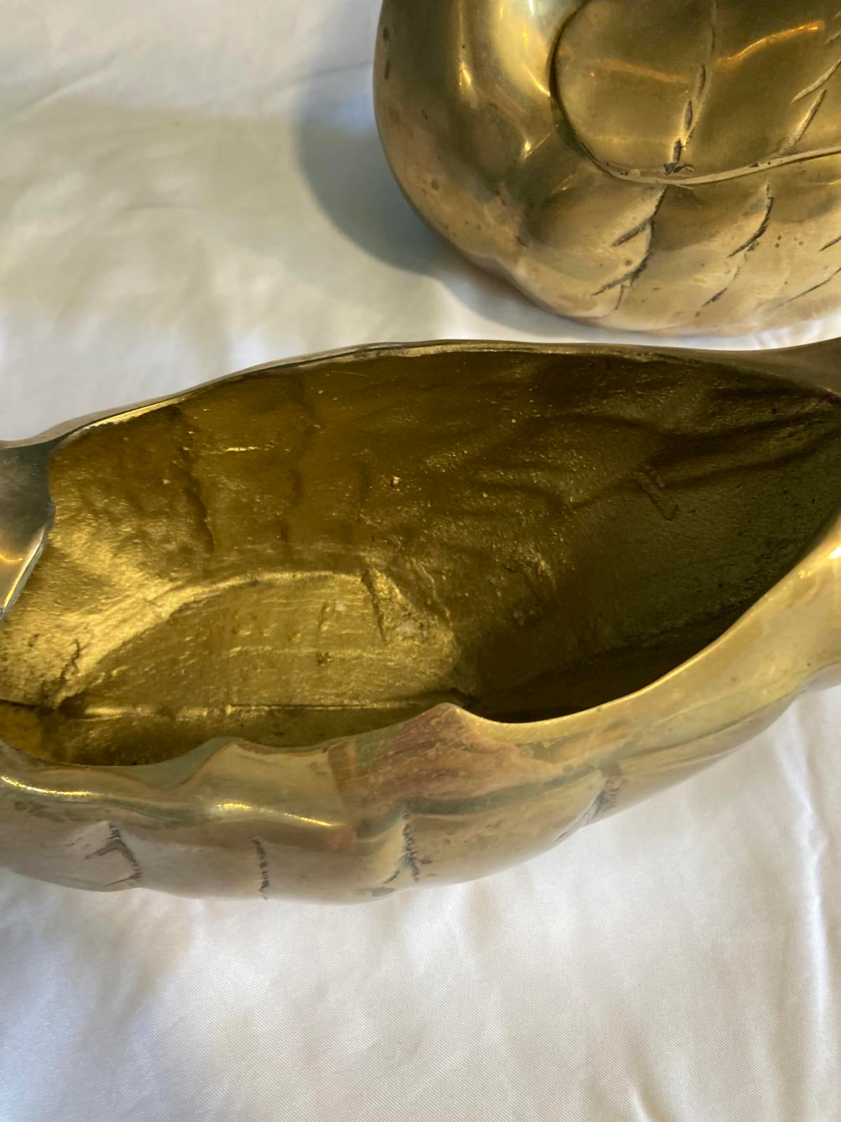 Vintage Brass Swan Figurines – Hollywood Regency Mid-Century Modern – Set of 2