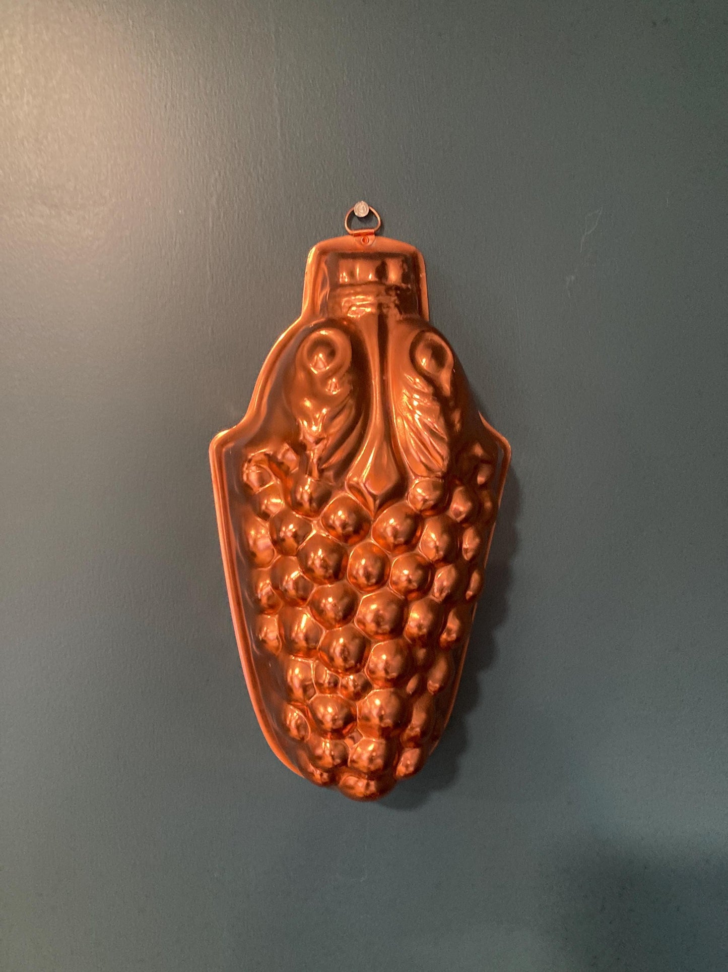 Vintage Copper Grapes Jello or Cake Mold