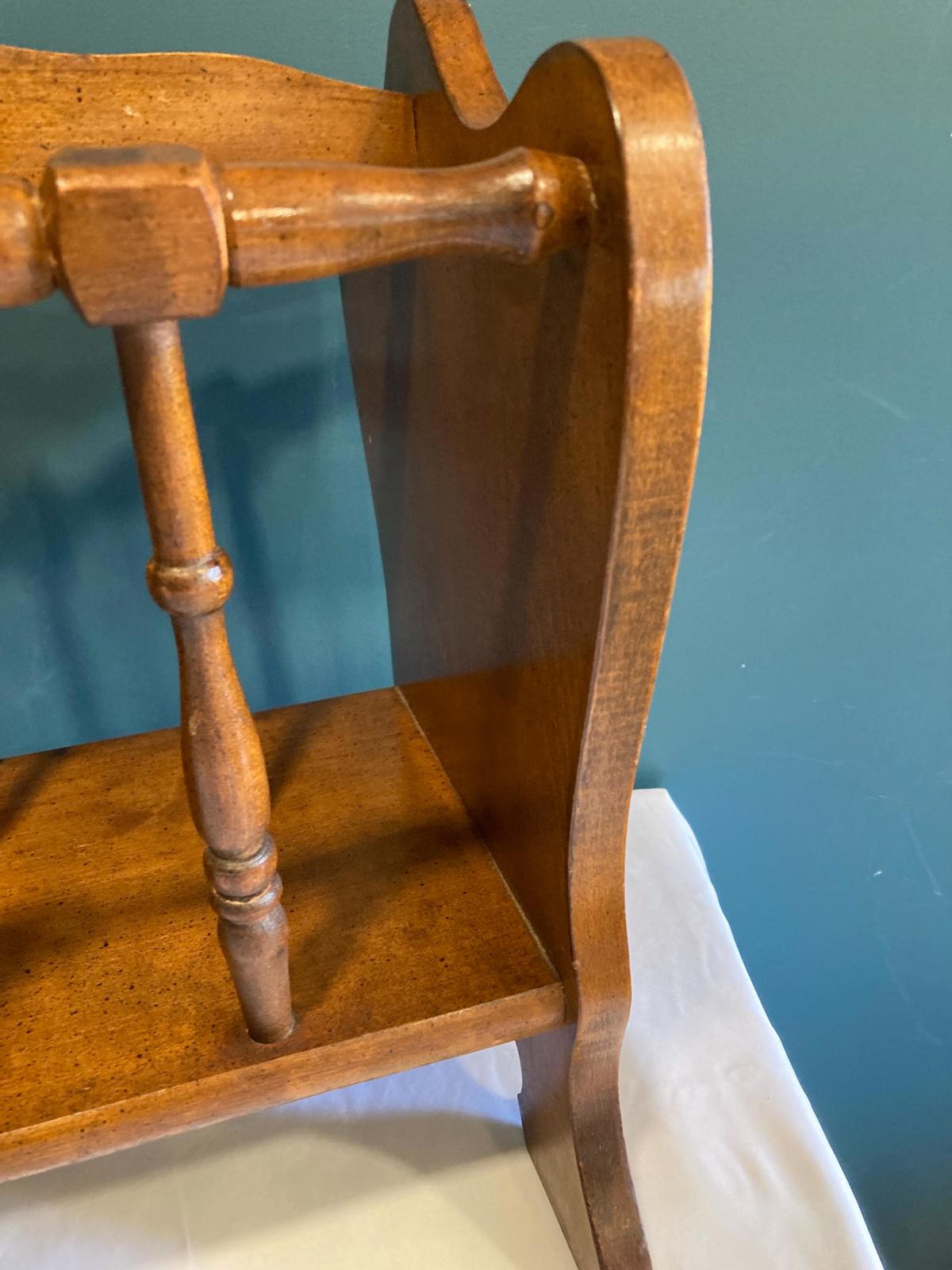 Vintage Solid Wood Magazine Rack