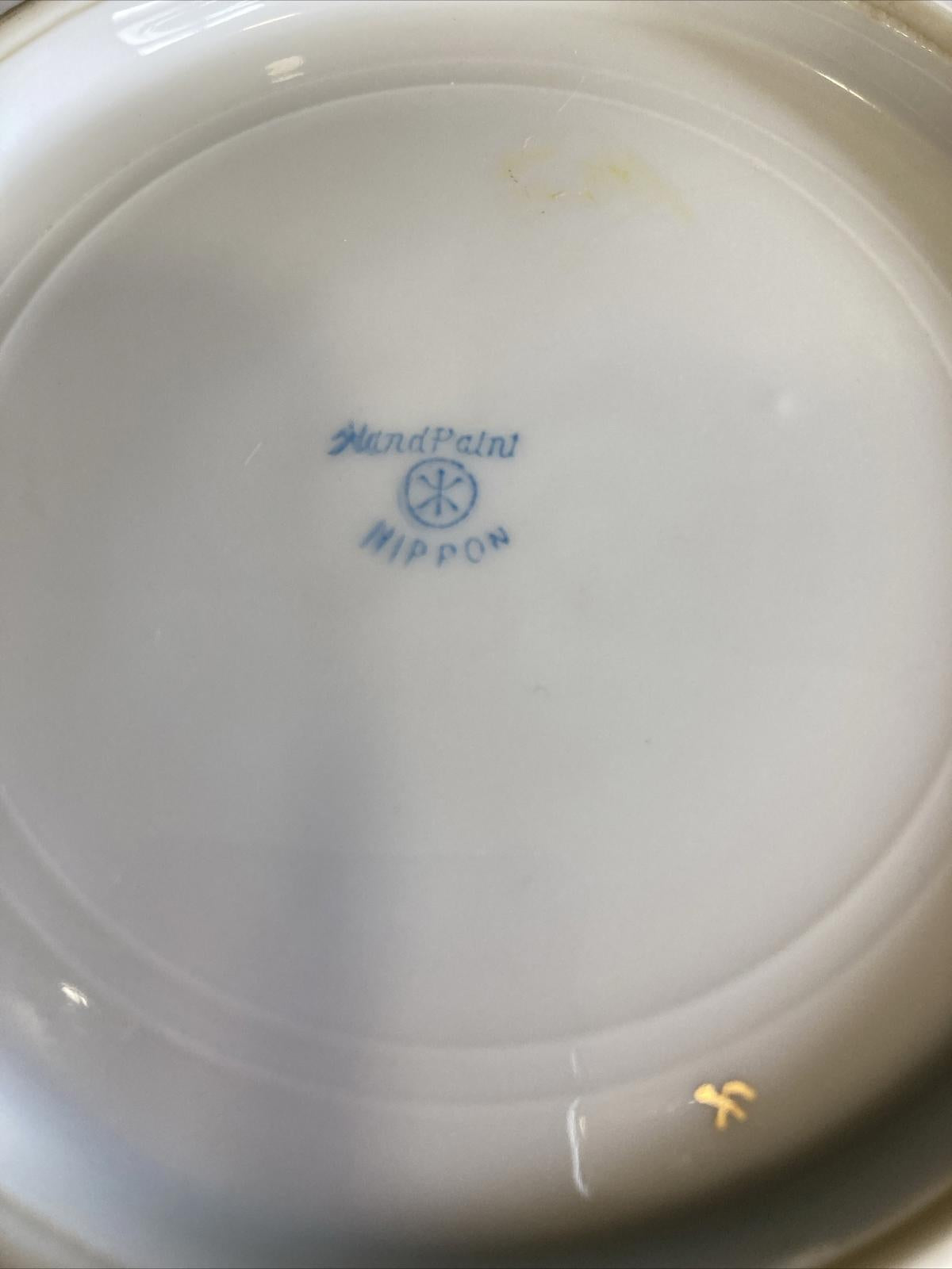 Antique Nippon Dish Bowl with Hand Painted Roses and Gold Details