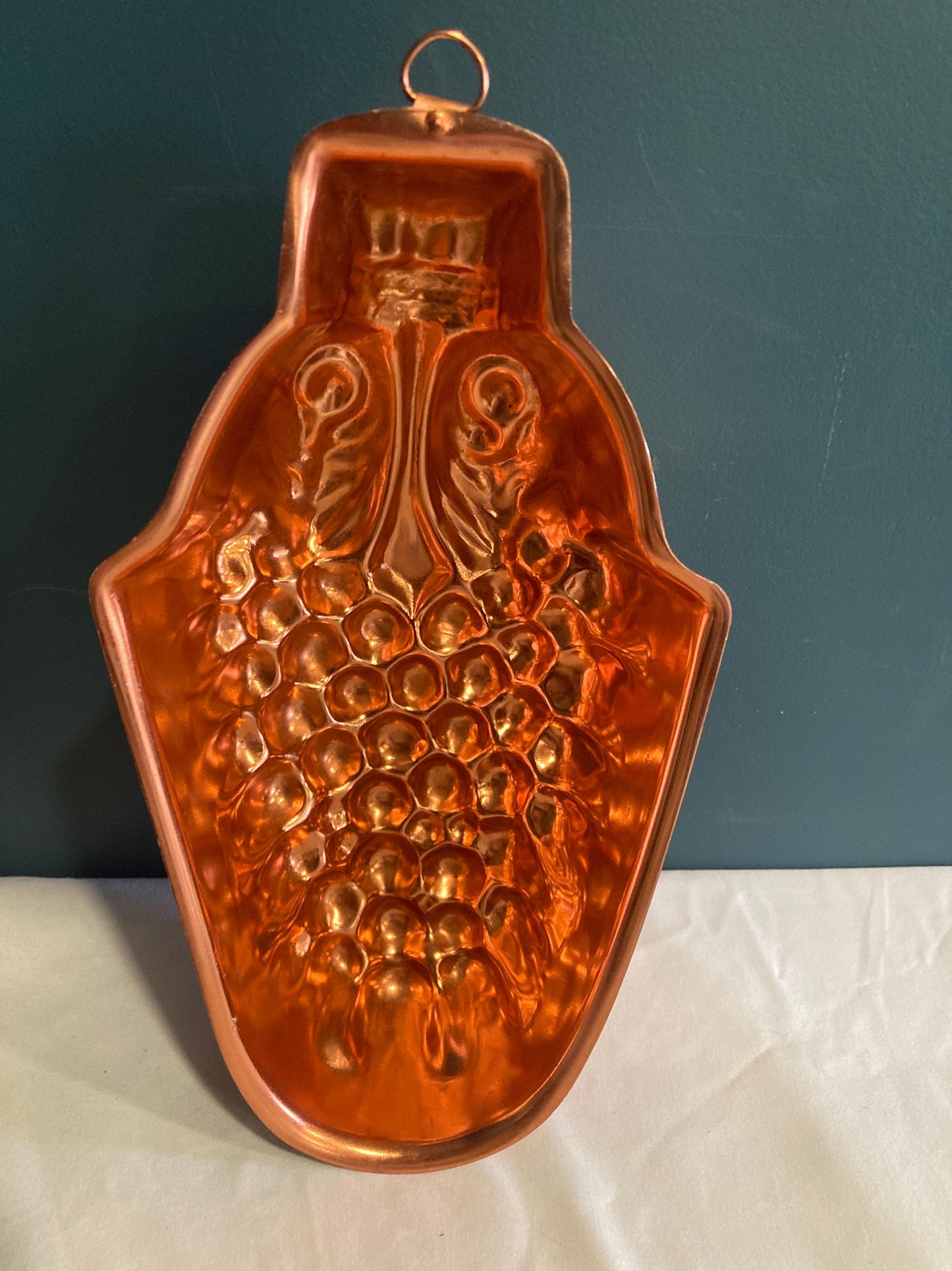 Vintage Copper Grapes Jello or Cake Mold