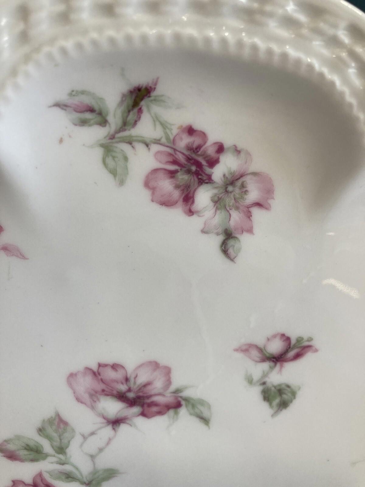 Haviland & Co Limoges France Oval Platter – Pink Floral Gilt 10.5”