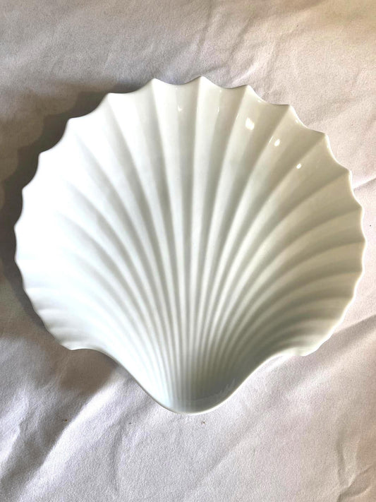 Vintage White Seashell Serving Dish