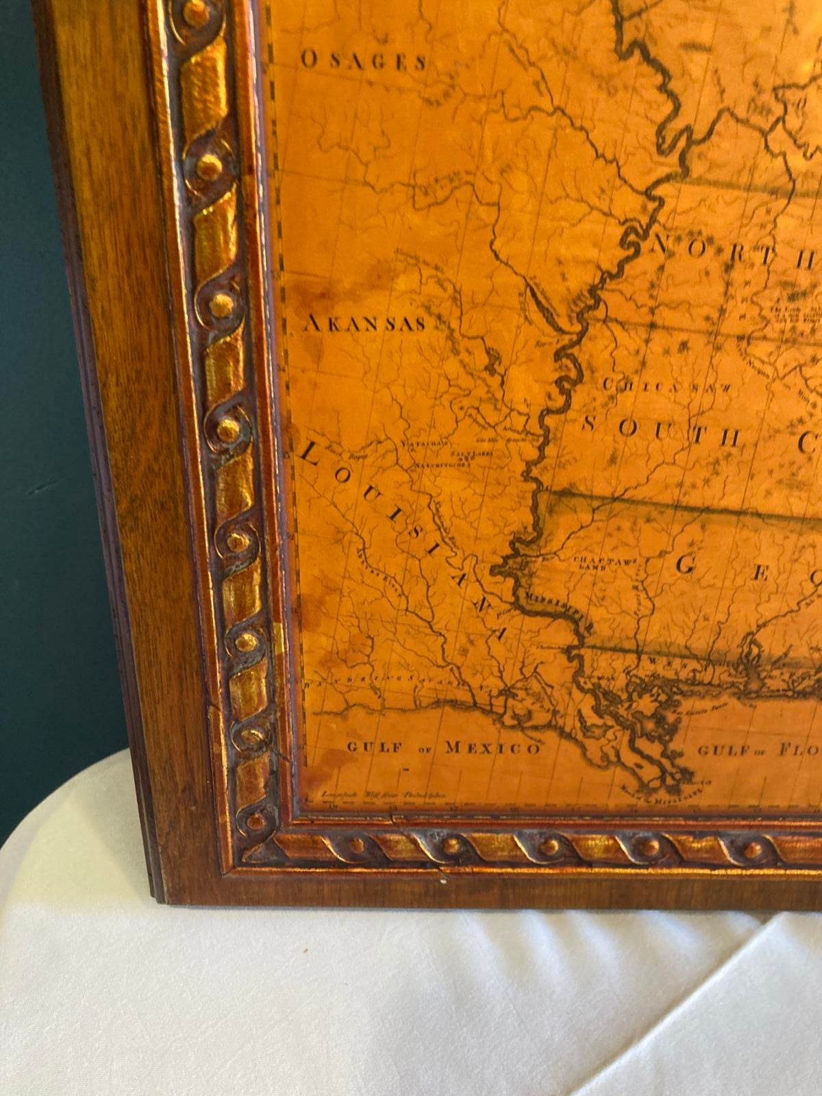 Vintage Map of United States in 1783 Abel Buell on Wood Wall Map