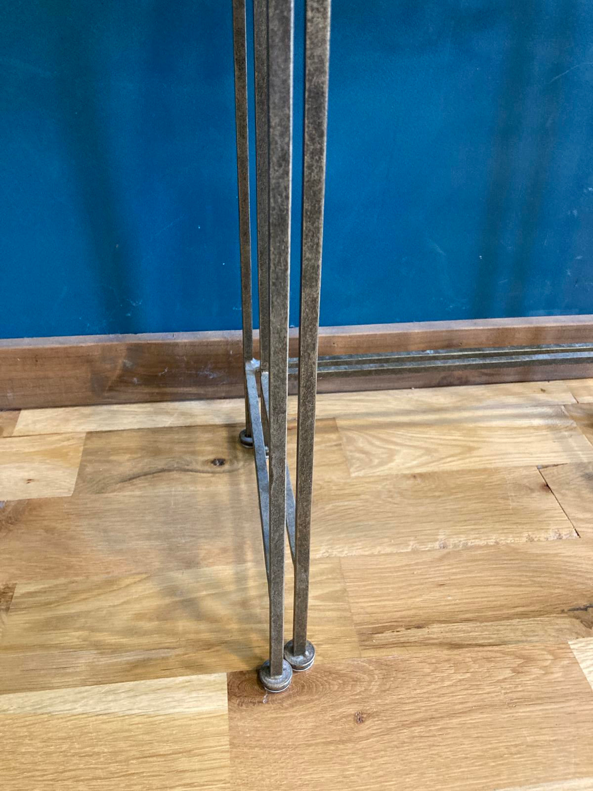 Vintage Wrought Iron Nesting Tables with Glass Tops – Hollywood Regency,Set of 2