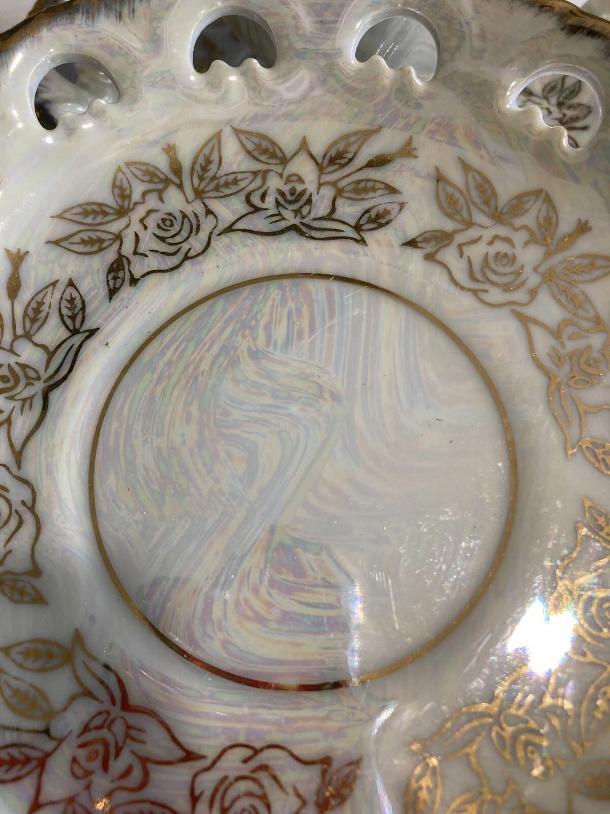 Kudo Toki Gold Opalescent Tea Set – Cups, Saucers, Creamer, Sugar & Teapot