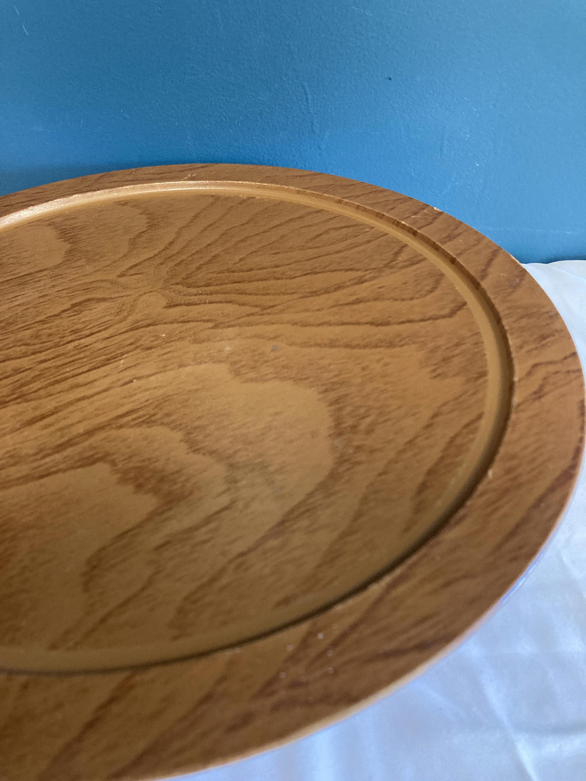 Vintage Oak Veneer Lazy Susan or Turntable