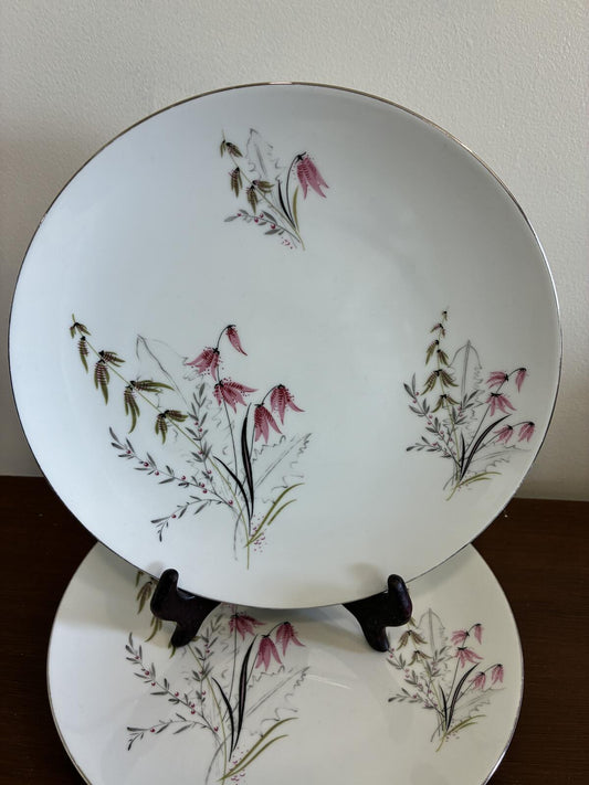 Vintage Royal Duchess Mountain Bell Dinner Plate Pink Floral Fine China Bavaria