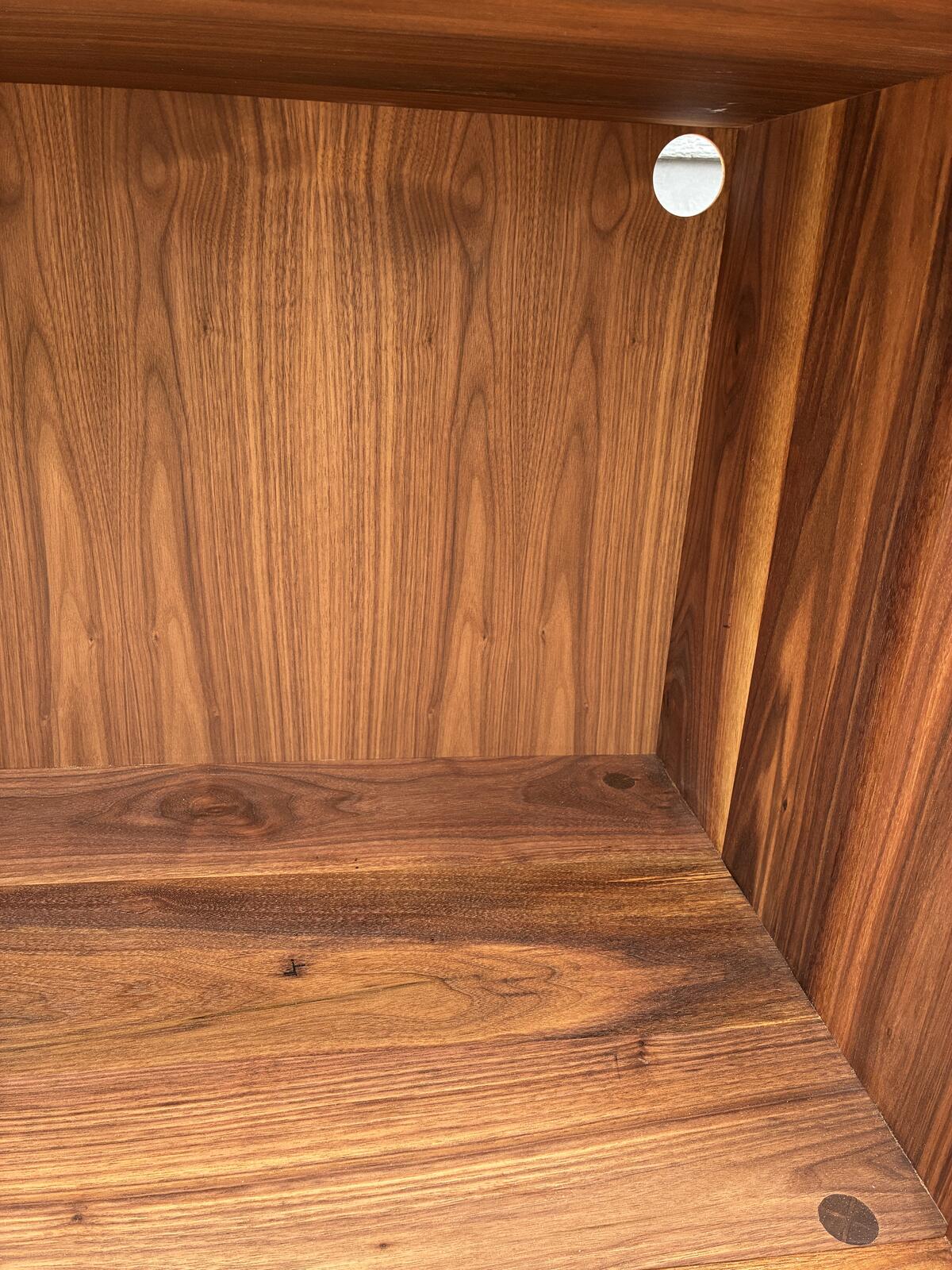 Handmade Walnut Media Cabinet | Modern Solid Wood Storage Cabinet | Custom Audio Cabinet | Mid Century Modern Furniture