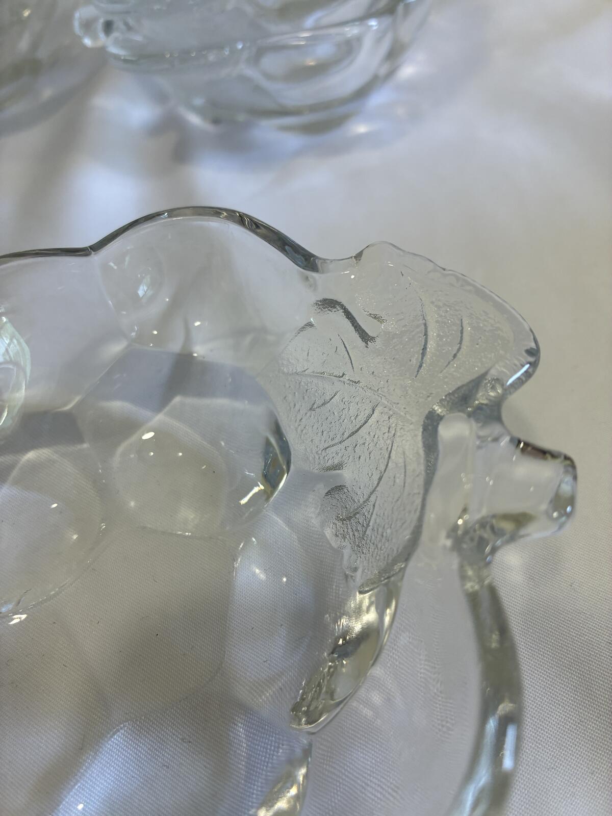 Vintage Grape Shaped Glass Bowls, Pressed Glass Dessert Dishes, Set of 12