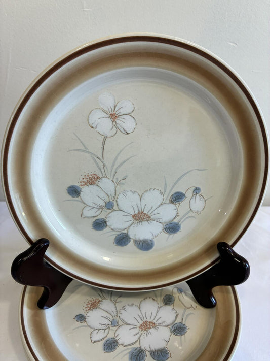 Vintage Hearthside Water Colors Stoneware Salad Plates Set of 4, Floral Dinnerware, Japan Stoneware Plates, Cottagecore Kitchen Decor